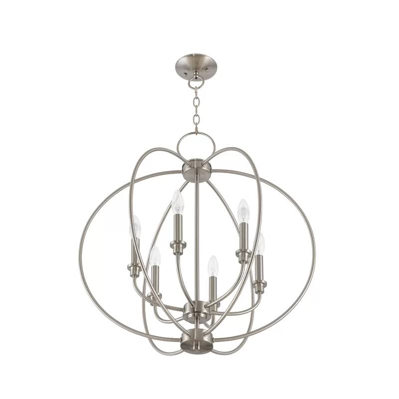 Naomie 6 - Light Candle Style Globe Chandelier Finish: Antique Brass