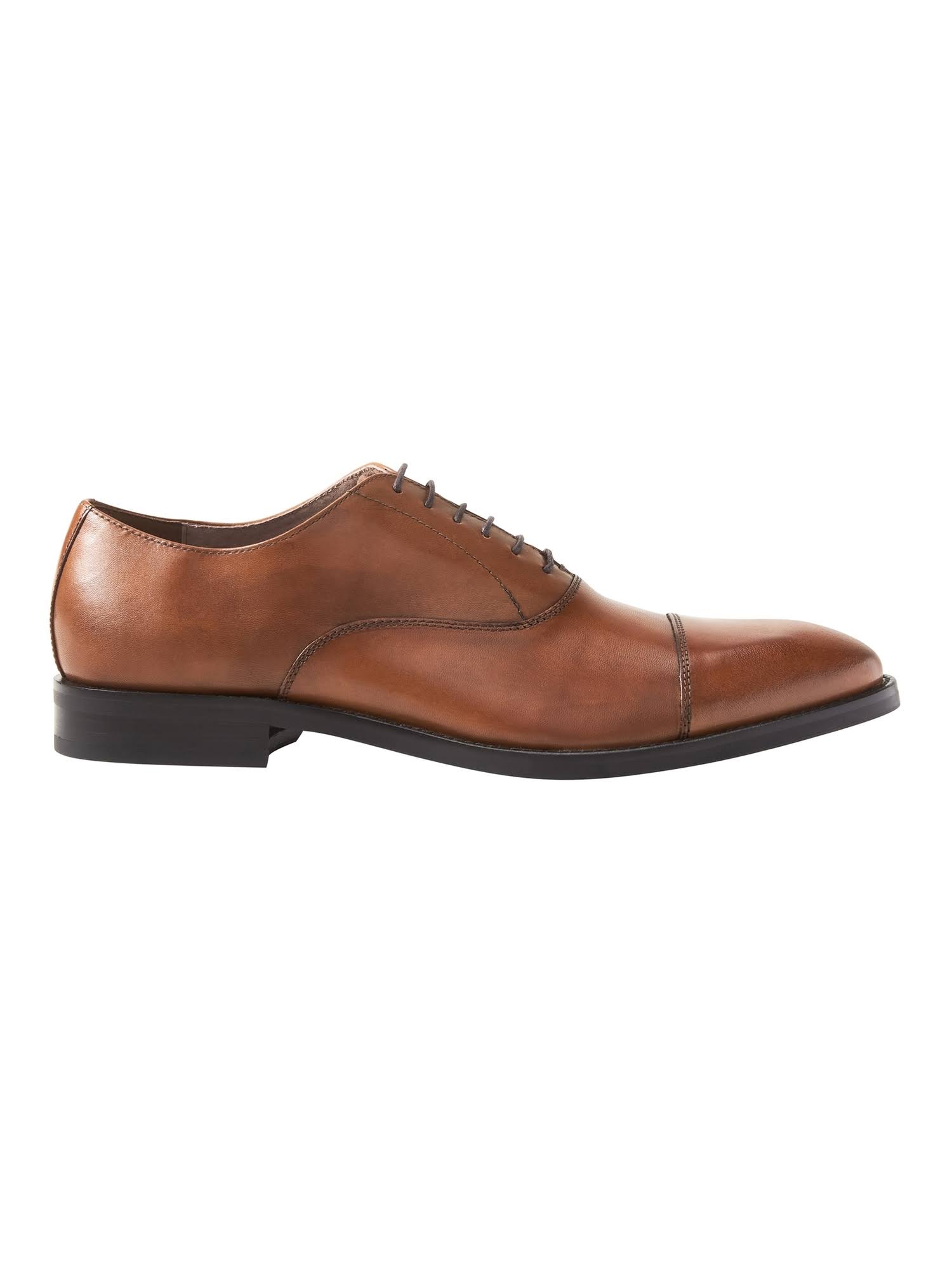 Banana Republic men's Kevin Italian Leather Cap-Toe Oxford Cognac Size 8