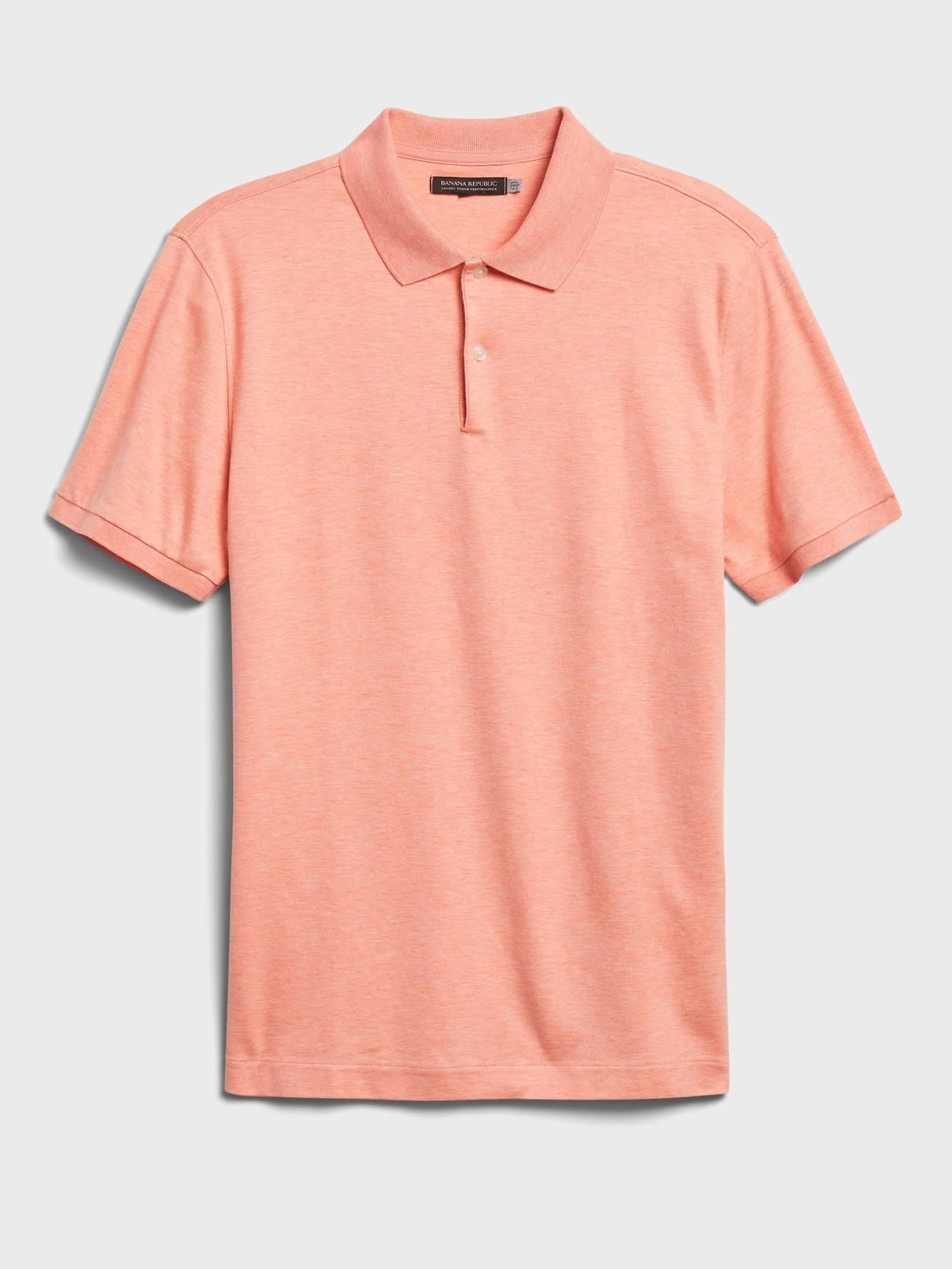 Banana Republic Men's Luxury-Touch Performance Golf Polo Shirt Coral Glow Size L