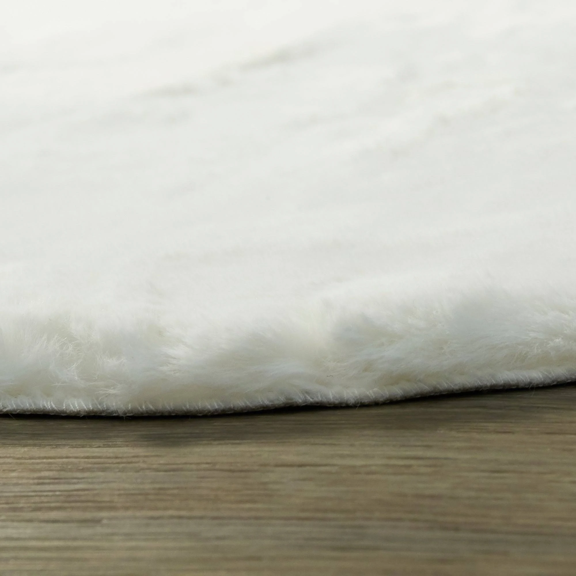 Barnes Plush Faux-Hide Shag Area Rug - 2& x 2&11x22 - White