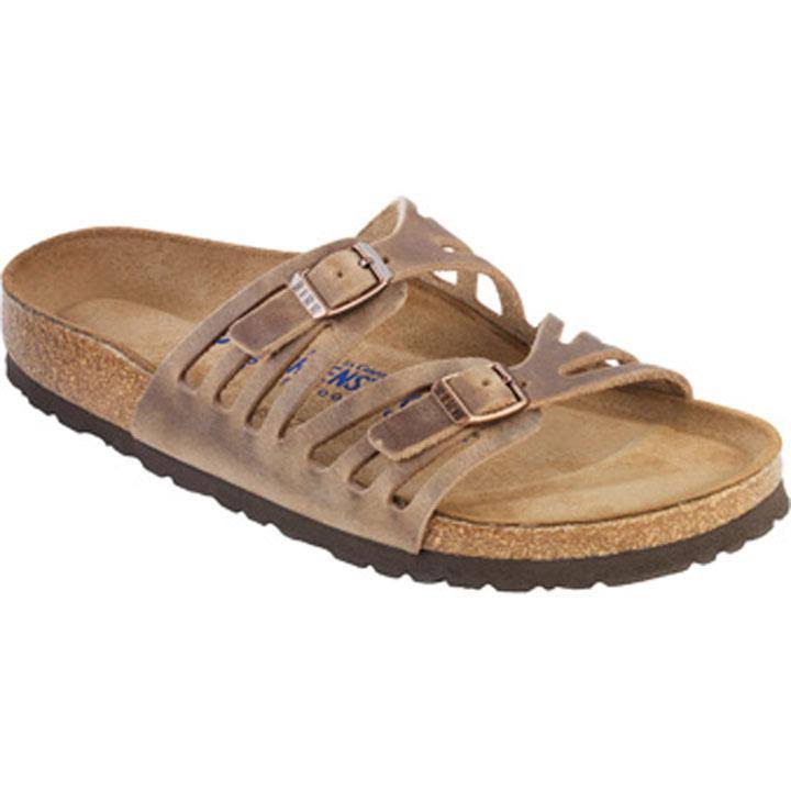 Birkenstock Women's Granada Soft Footbed Sandal - 38 - Tobacco Oiled Leather