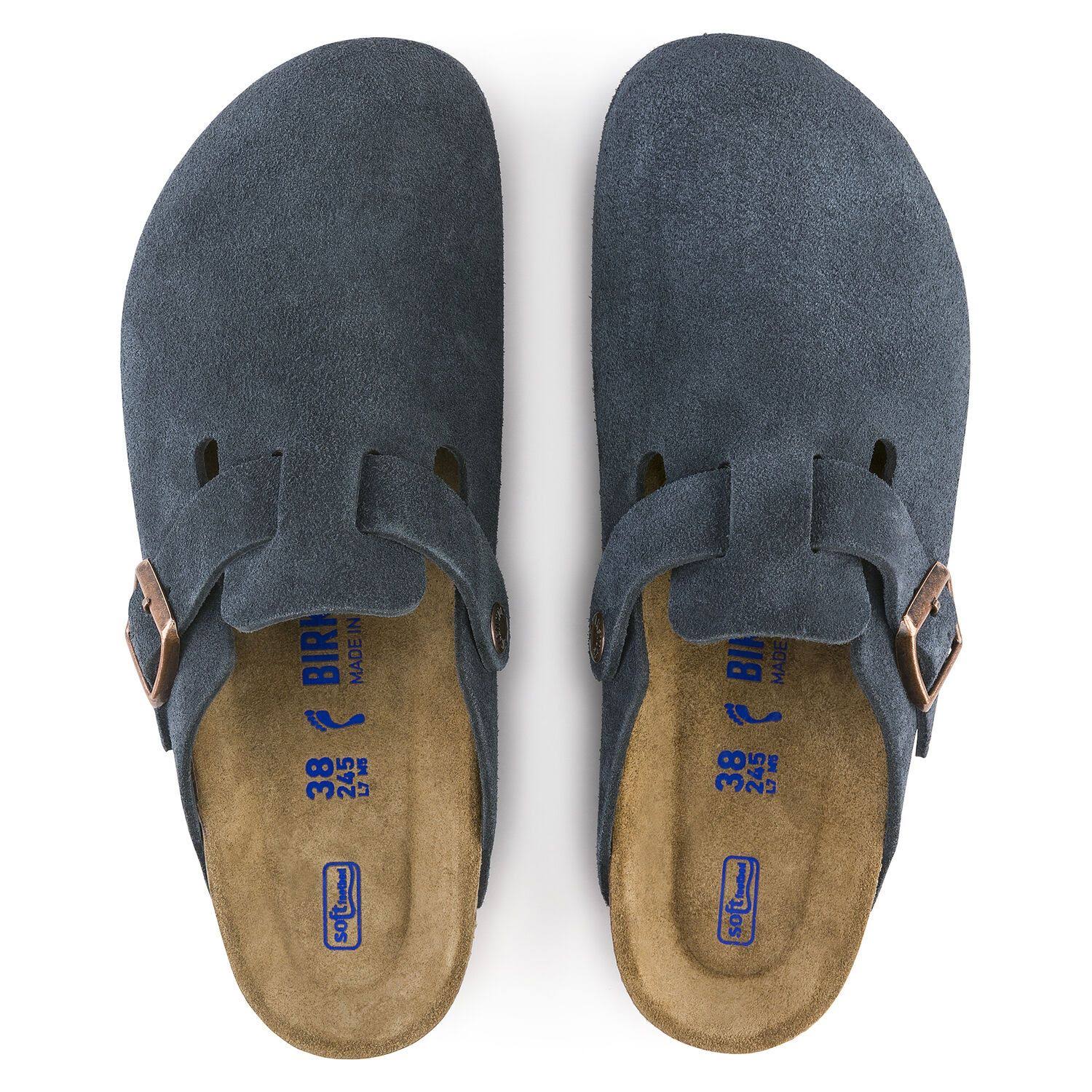 Birkenstock Boston Soft Footbed - Navy Suede