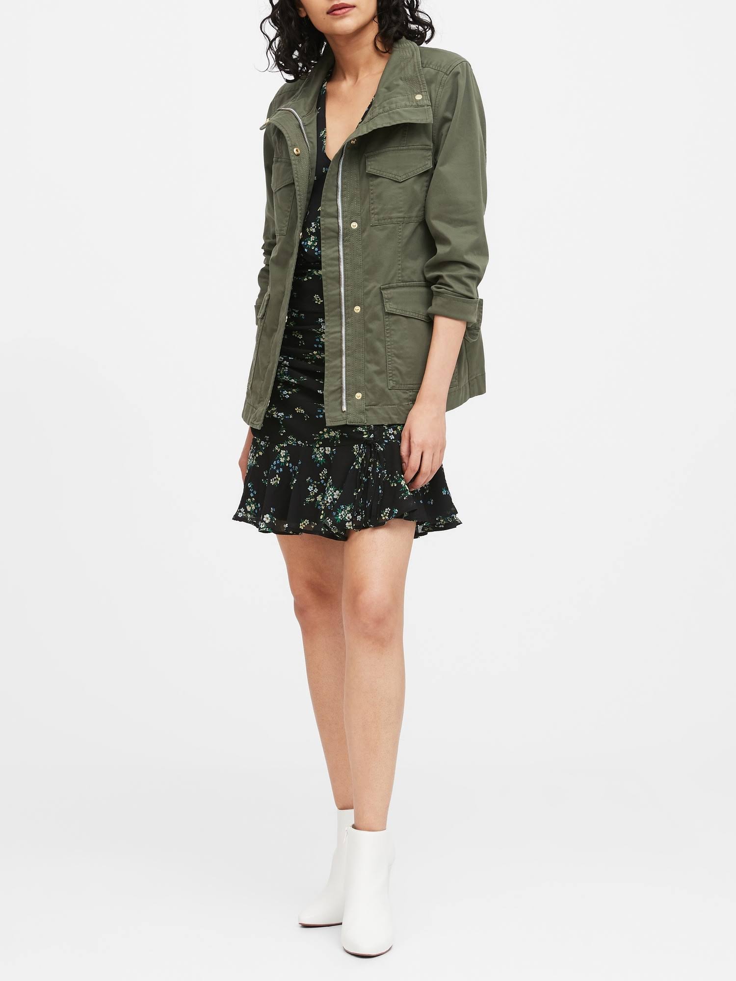Banana Republic Women's Classic Utility Jacket Flight Jacket Green Size S