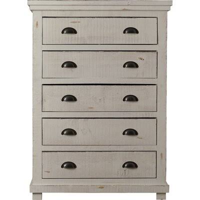 Lockridge 5 Drawer Chest Birch Lane Color: White