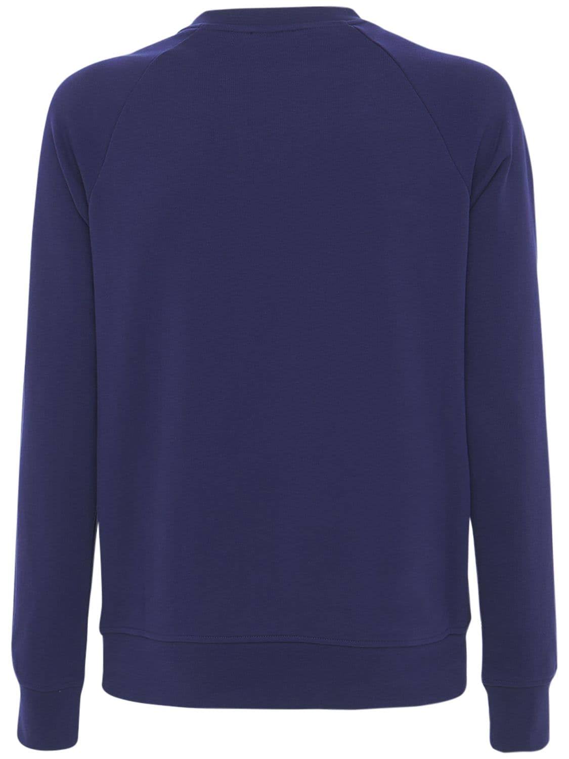 Balmain | Men Logo Print Cotton Jersey Sweatshirt Navy XXXL