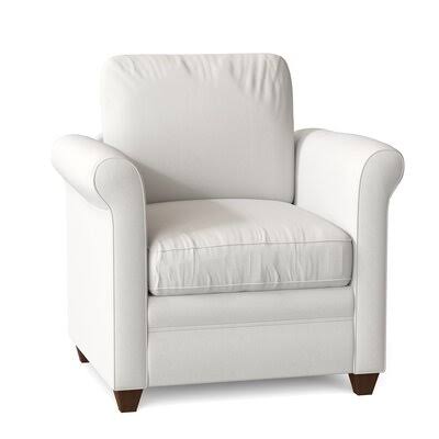 Allensby 35x22 Wide Armchair Body Fabric: Classic Bleach White