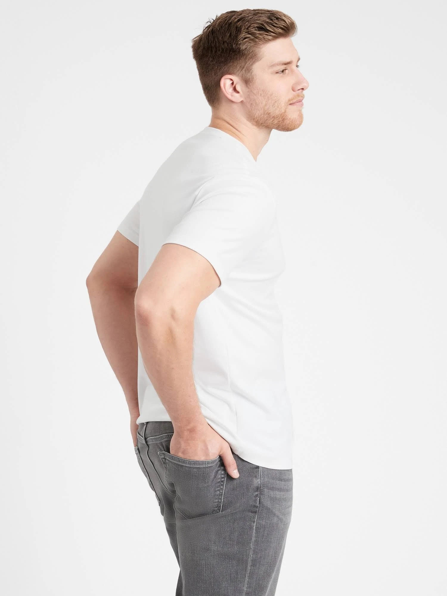 Banana Republic Men's Luxury-Touch Crew-Neck T-Shirt White Tall Size XXL