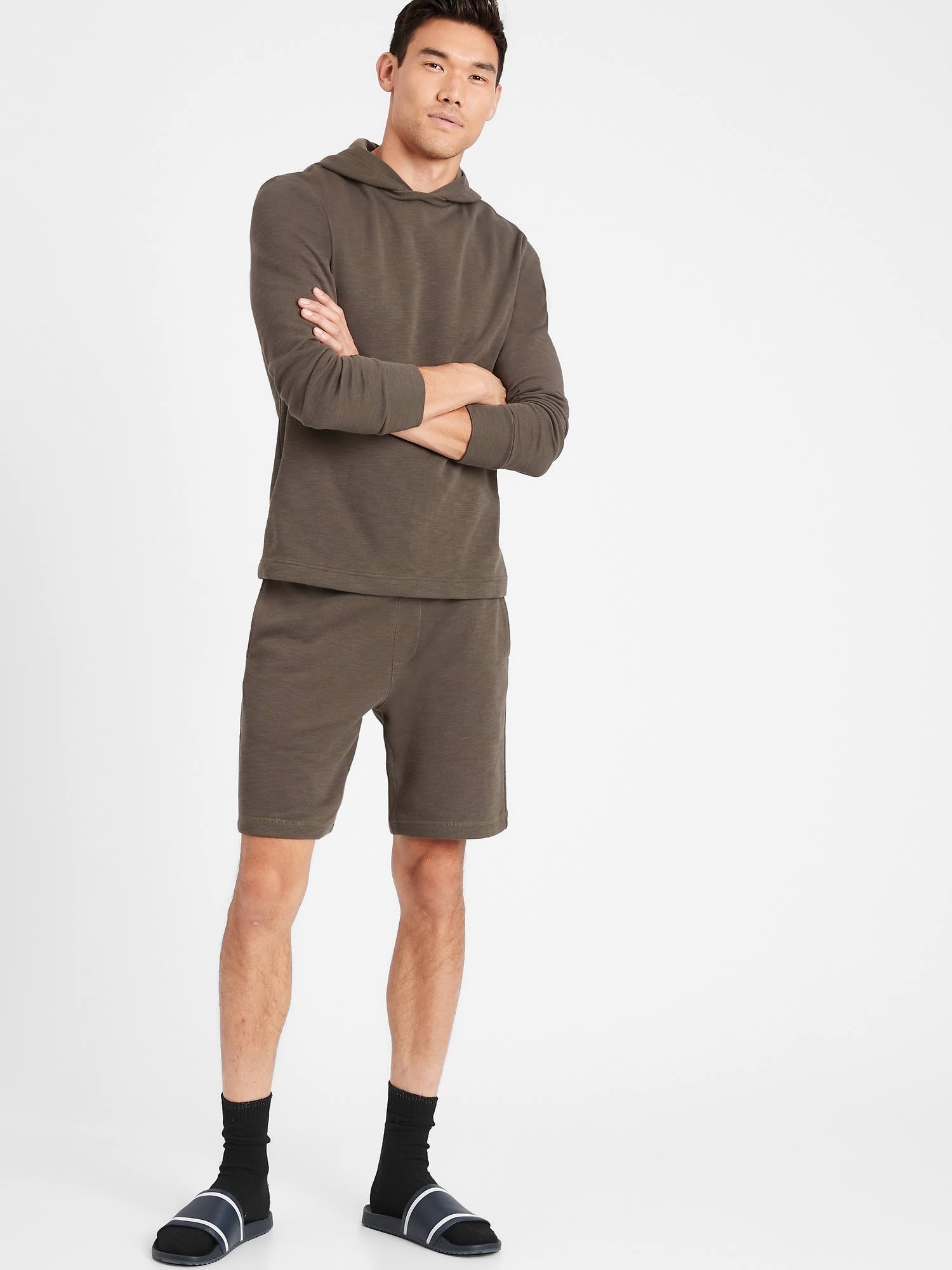 Banana Republic Men's Double-Knit Hoodie Sweatshirt Cargo Green Size Xs