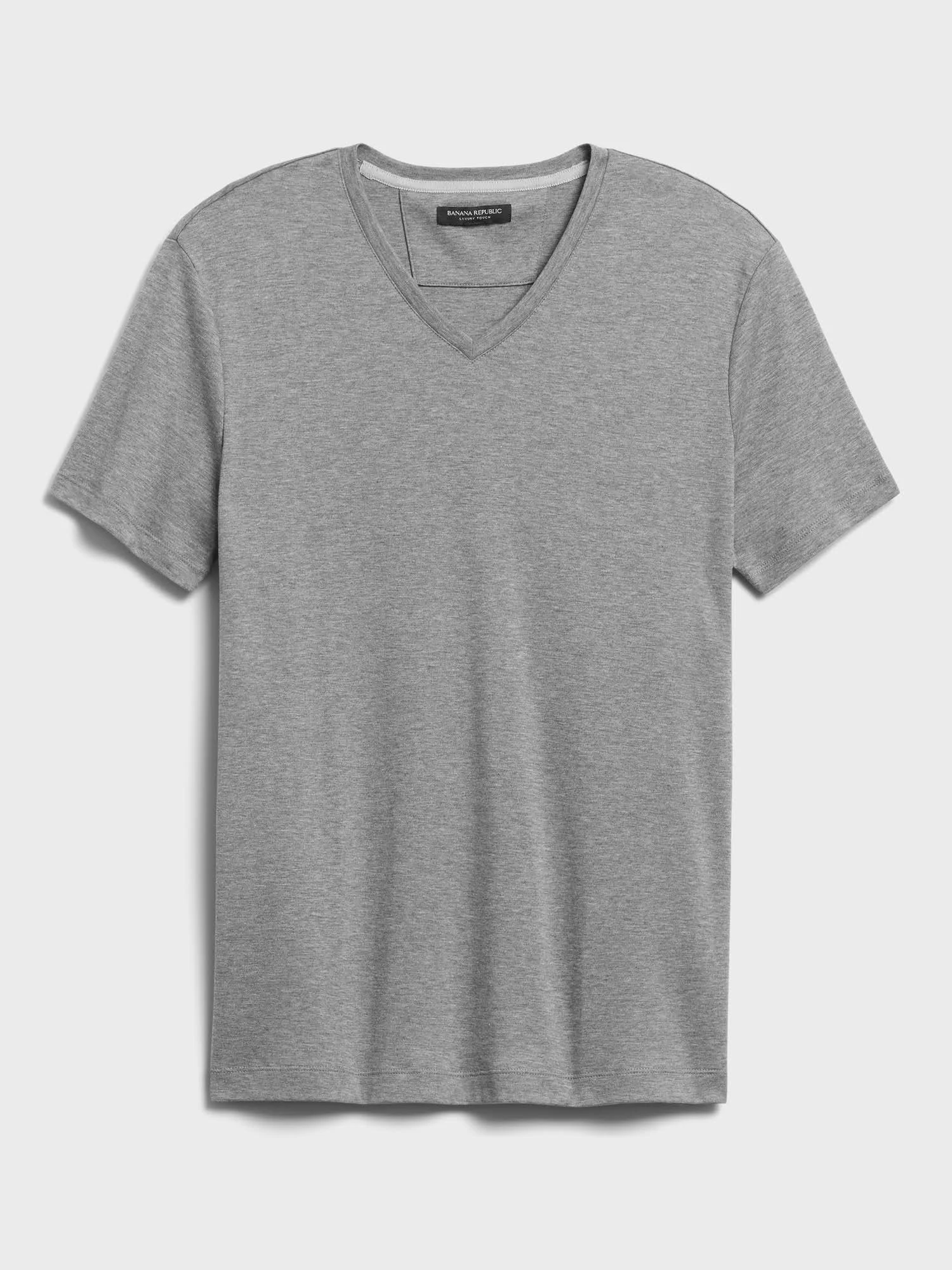 Banana Republic Men's Luxury-Touch V-Neck T-Shirt Medium Gray Heather Size XL