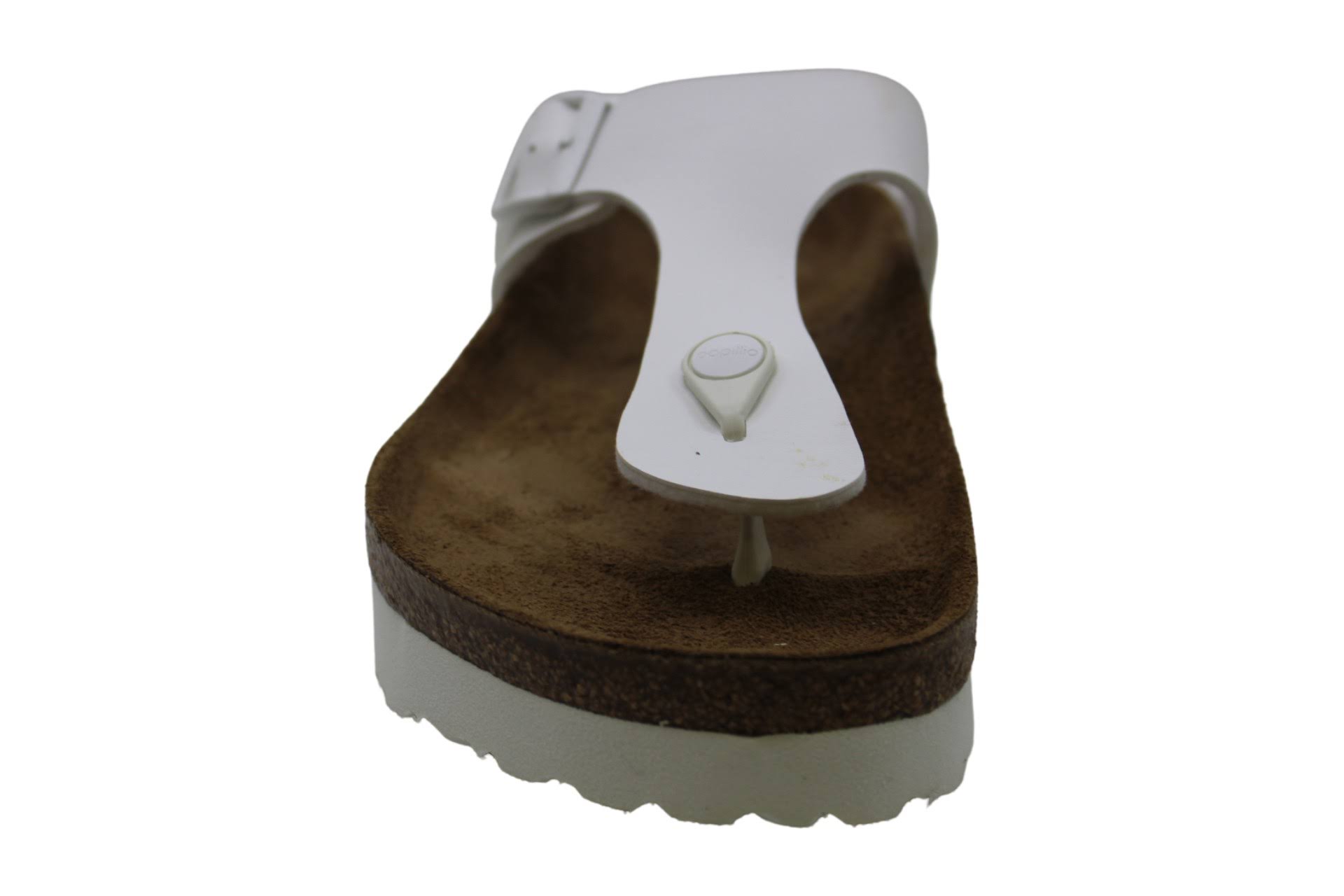 Papillio Womens Gizeh Open Toe Casual T-Strap Sandals, White