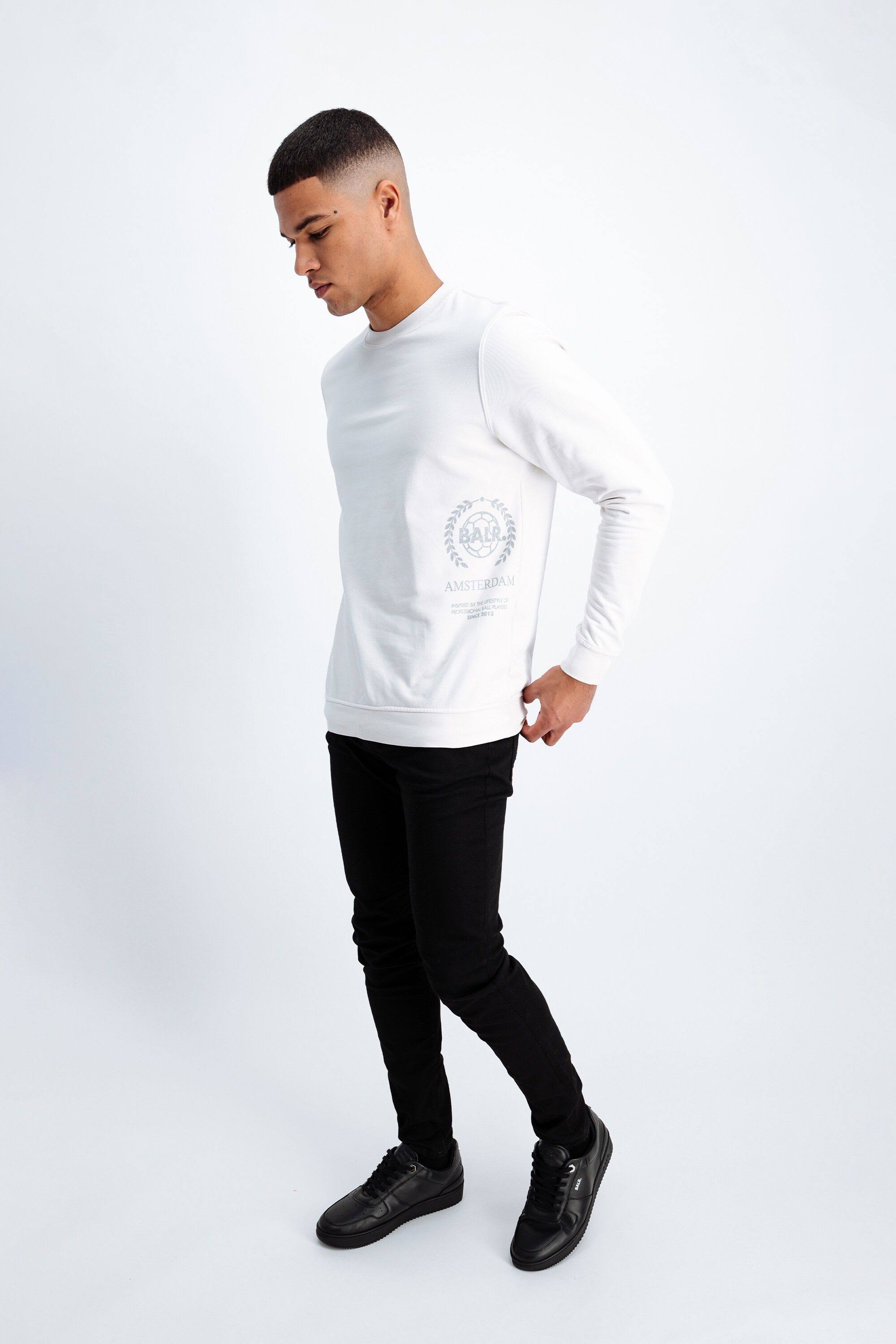 BALR. Crest Print Amsterdam Straight Crewneck Nimbus Cloud (M)