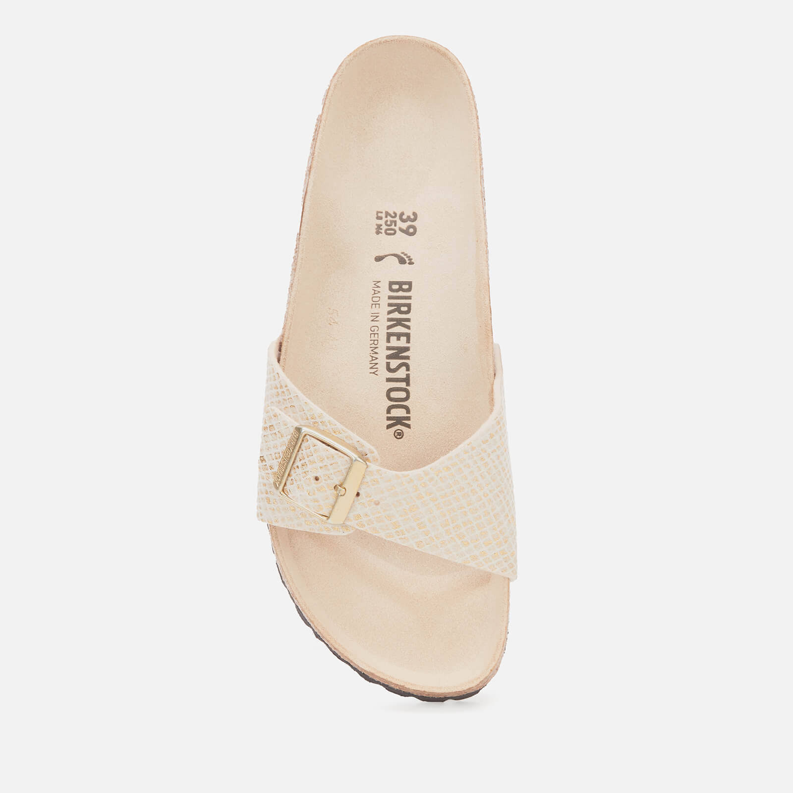 Birkenstock Madrid Micro Fibre Shiny Python Eggshell One-Strap Sandals