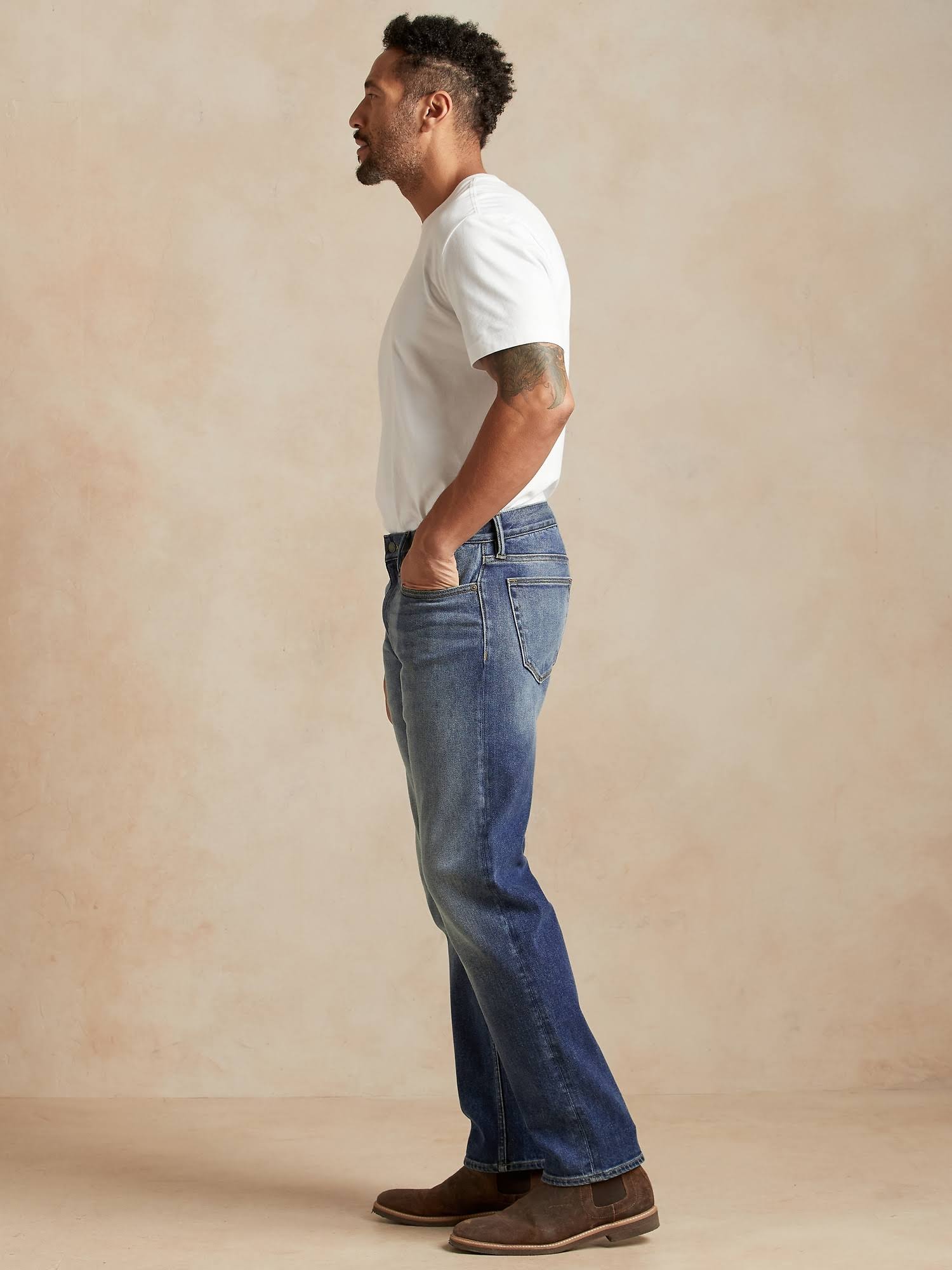 Banana Republic Men's Straight Legacy Jean Medium Wash Tall Size 32W 36L