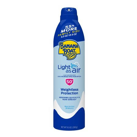 Banana Boat Light As Air Clear Sunscreen Spray SPF 50+, 9.5 oz