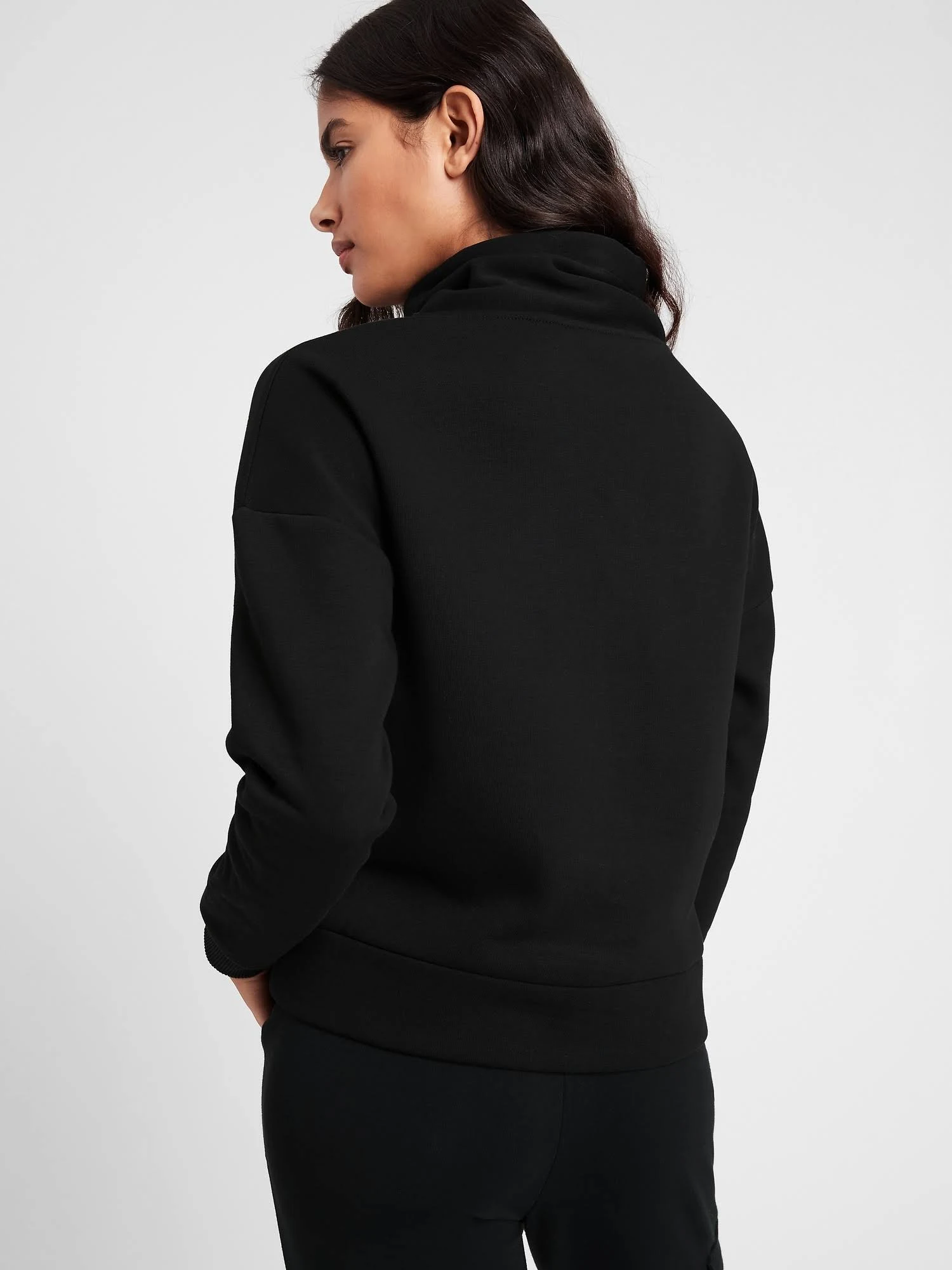 Banana Republic Women's Funnel-Neck Sweatshirt Black Size XL