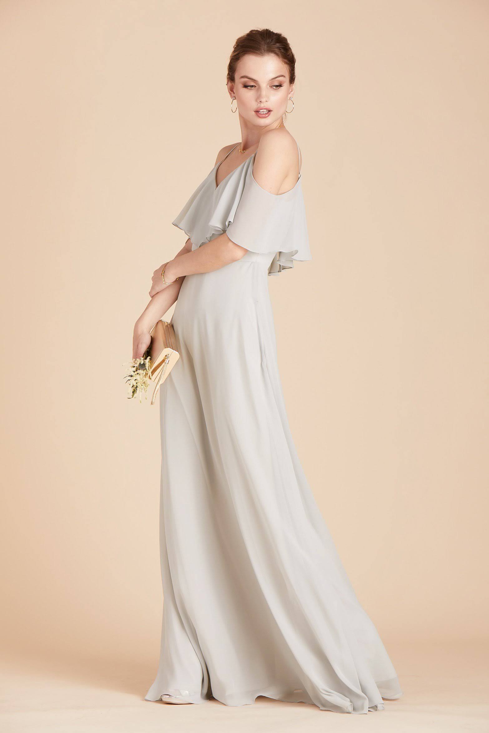 Jane Convertible Chiffon Bridesmaid Dress in Dove Gray M / Dove Gray
