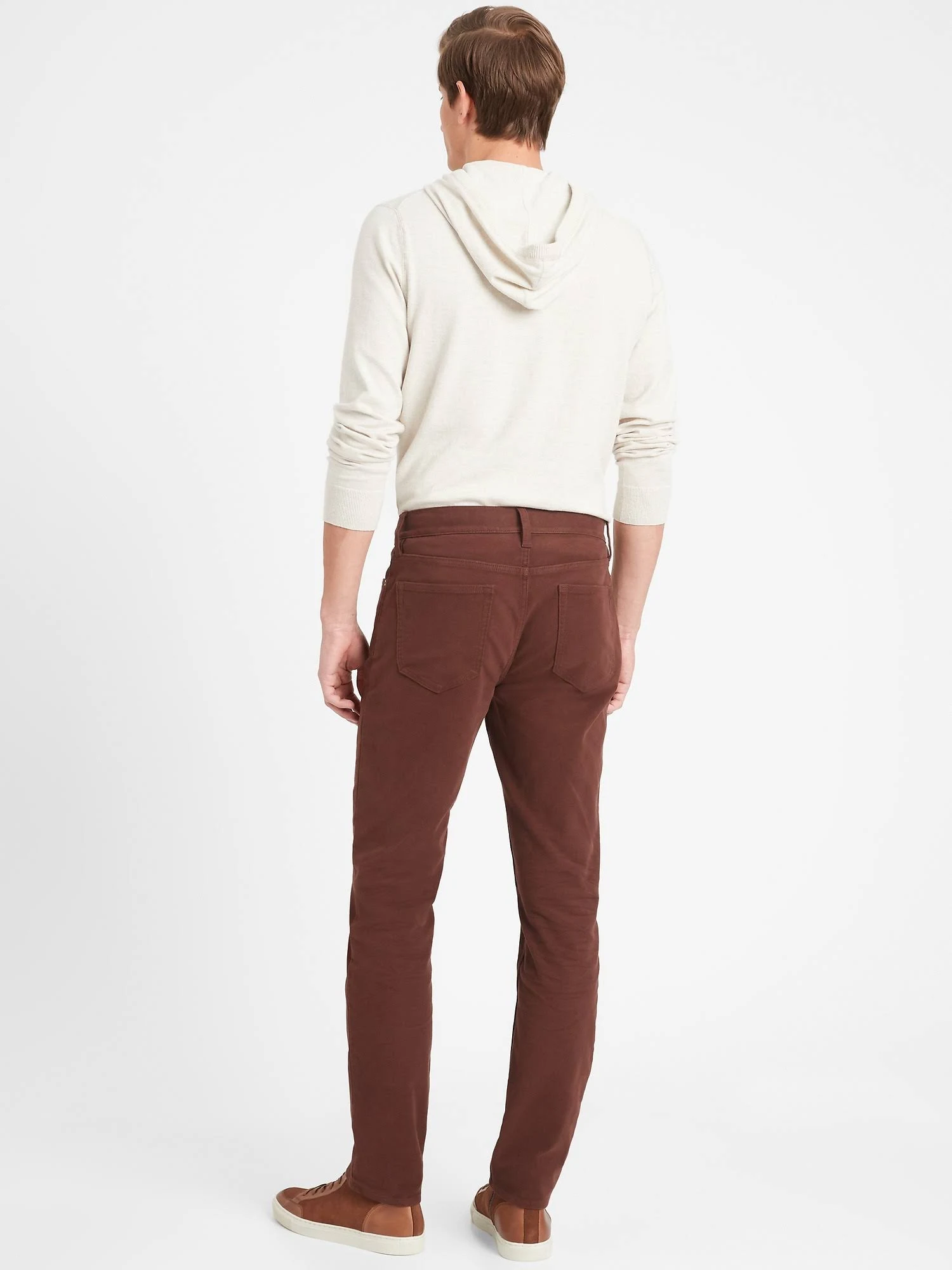 Banana Republic Men's Slim Cozy Brushed Traveler Pant Rust Brown Size 36W 34L