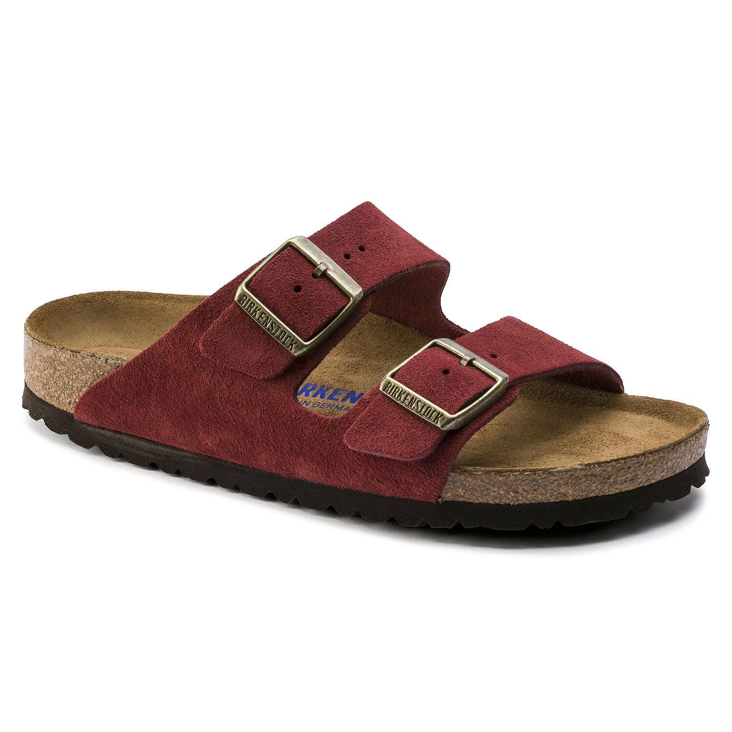 Birkenstock Arizona Soft Footbed Sandals - Antique Port Suede, Narrow - 38