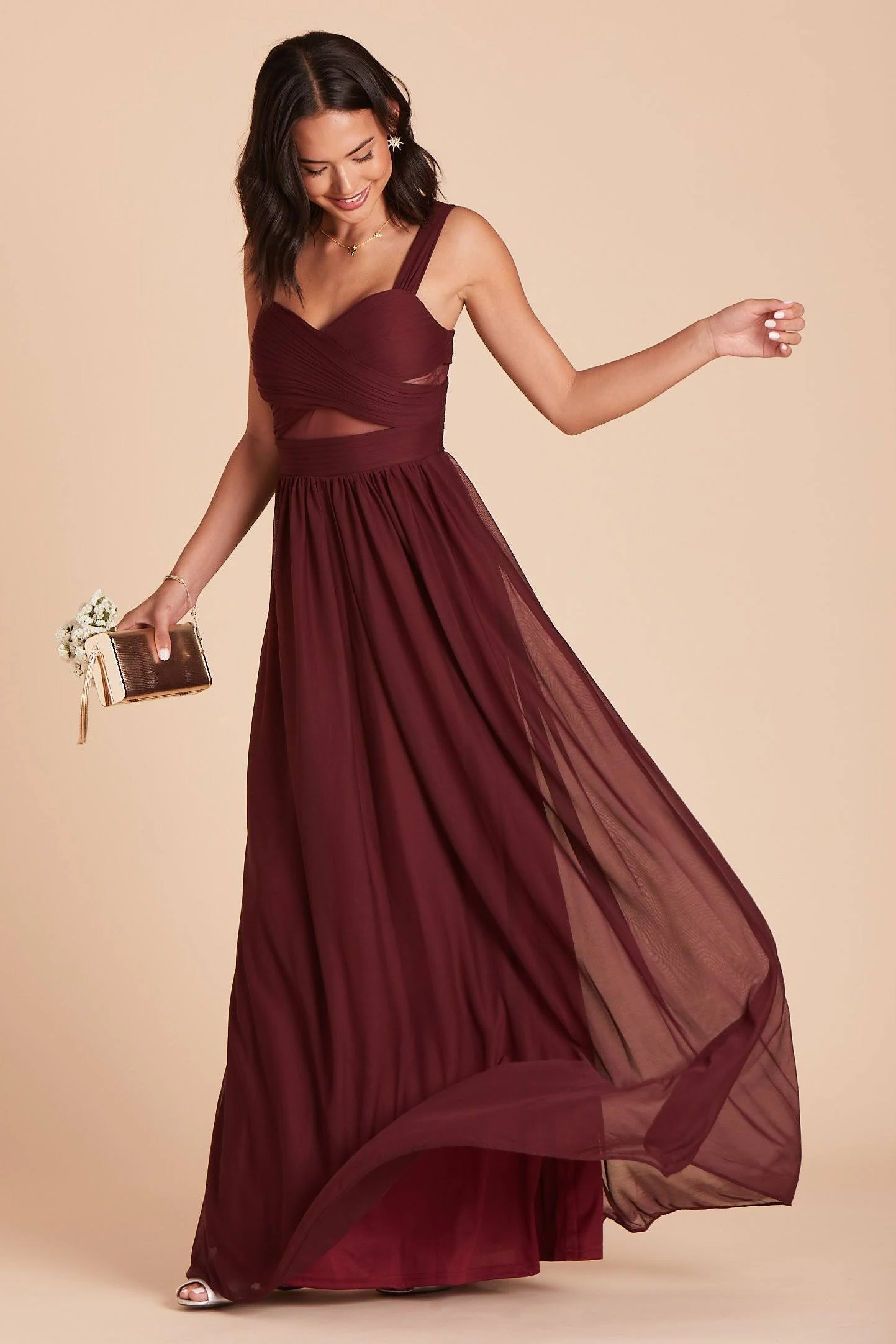 Birdy Grey Elsye Bridesmaid Dress in Cabernet L / Cabernet
