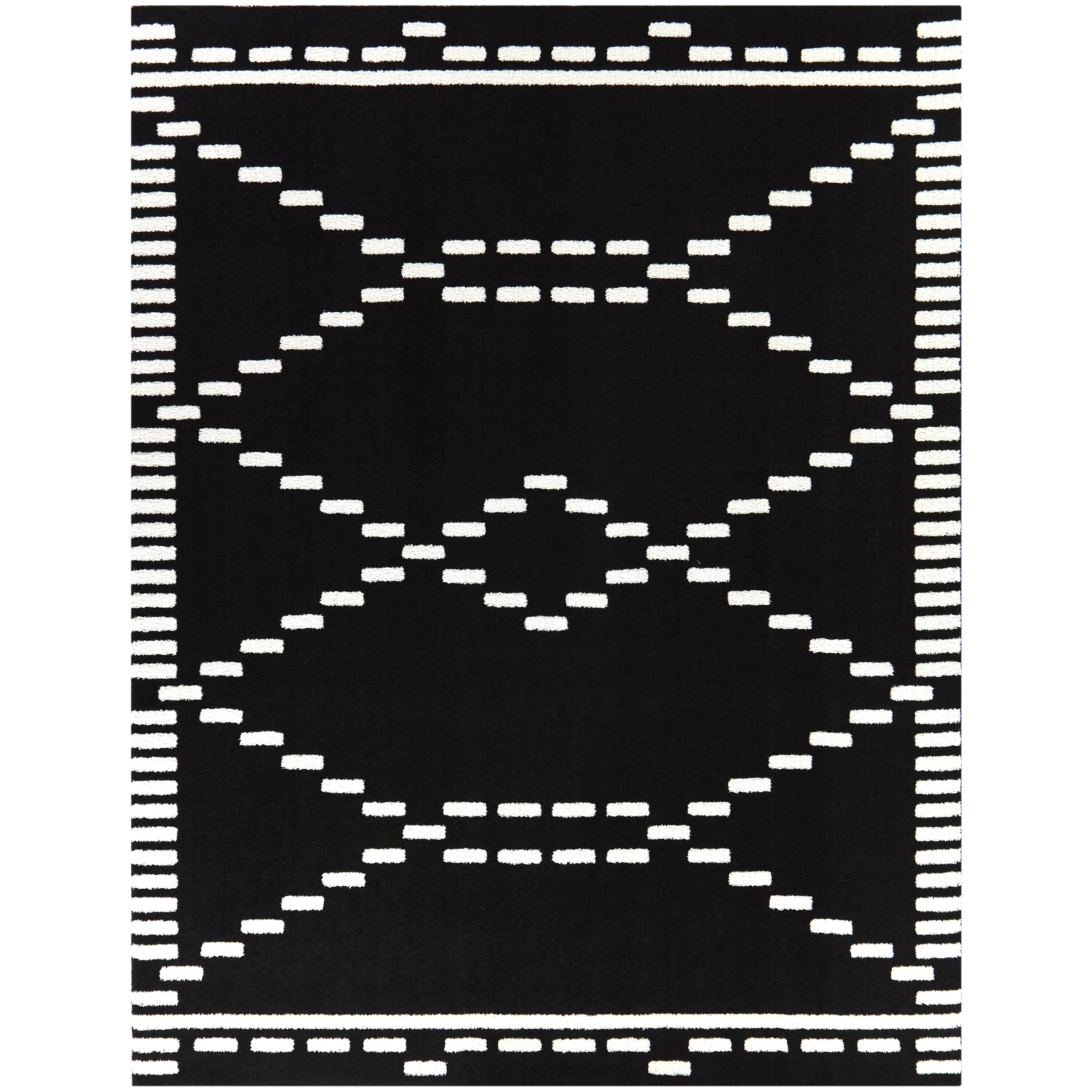 Hadden Contemporary Area Rug - 5&3x22 x 7& - Black