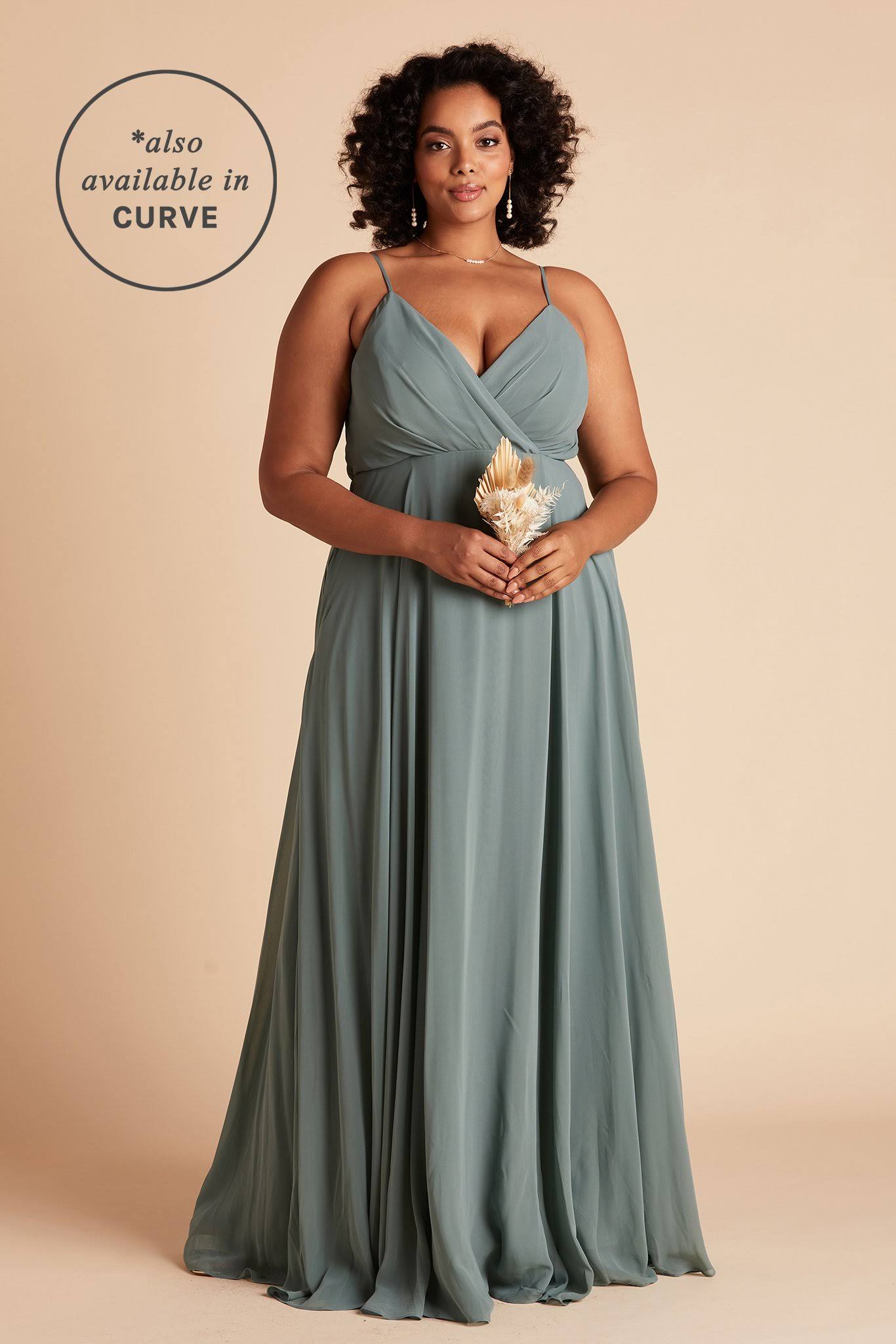 Birdy Grey Kaia Chiffon Bridesmaid Dress in Sea Glass L / Sea Glass