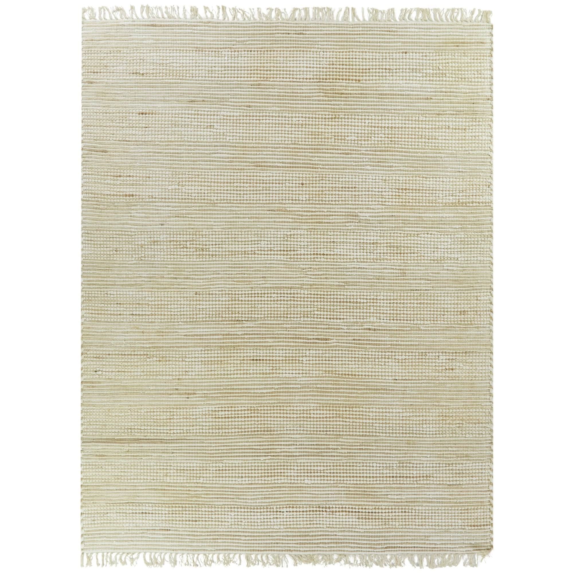 Papilio Hunter Sisal Flatweave Natural Fiber Jute Area Rug - 5&3x22 x 6&7x22 - White