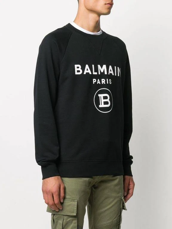 Balmain Logo Print Sweatshirt - Black - Sweatshirts