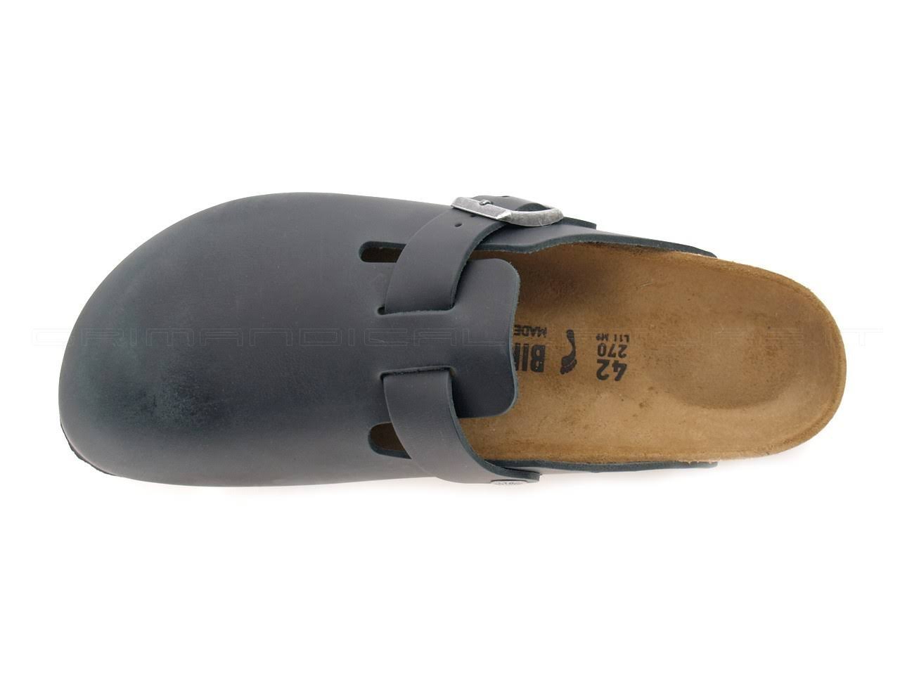 Birkenstock Boston Oiled Leather Black Clogs