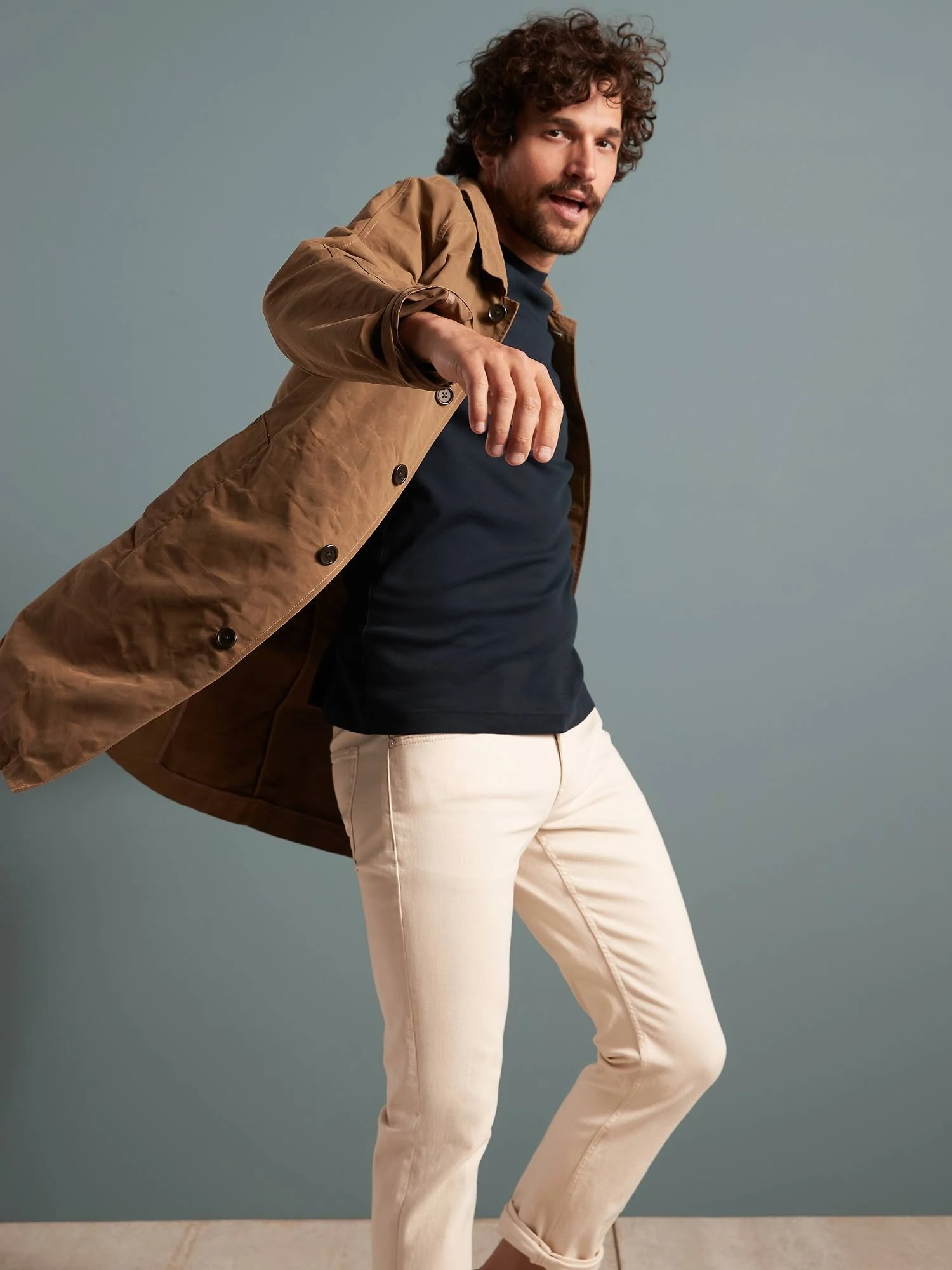 Banana Republic Men's Organic High Crew-Neck T-Shirt Navy Tall Size M