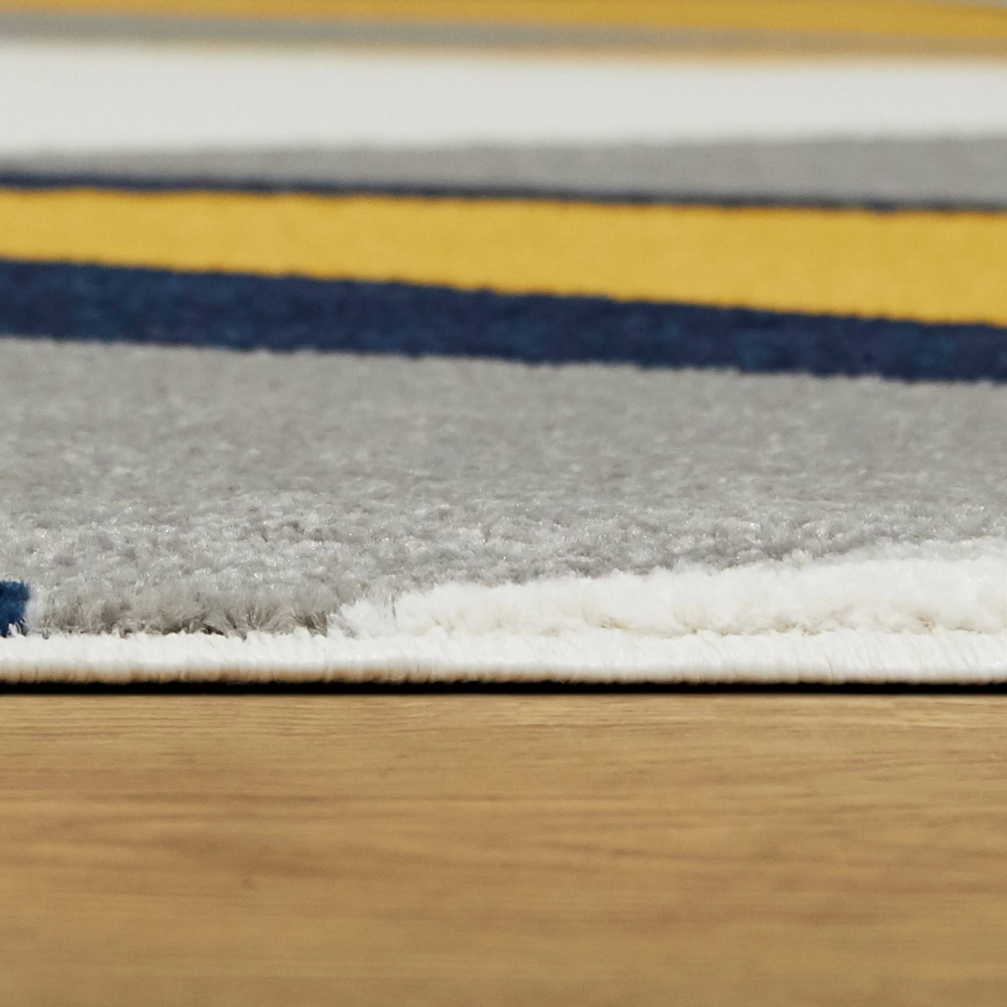 BALTA Jayce Abstract Geometric Navy 5 ft. x 7 ft. Area Rug, Blue