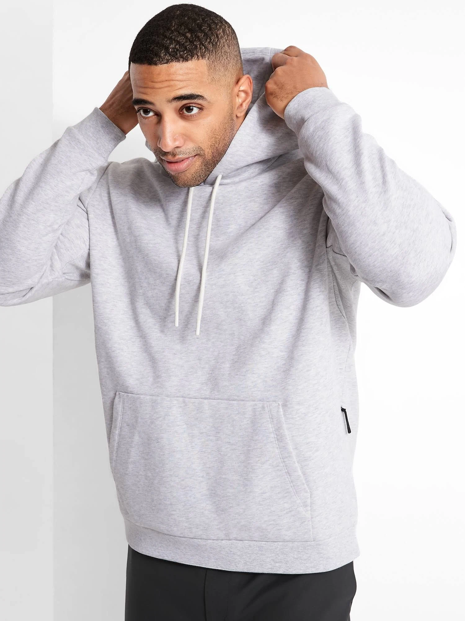 Banana Republic Men's Heavyweight Fleece Hoodie Gray Heather Size XL