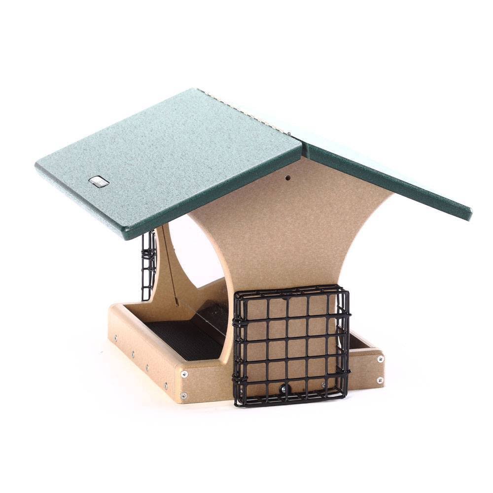 Birds Choice 7qt 2-Sided Hopper with Suet Baskets Bird Feeder