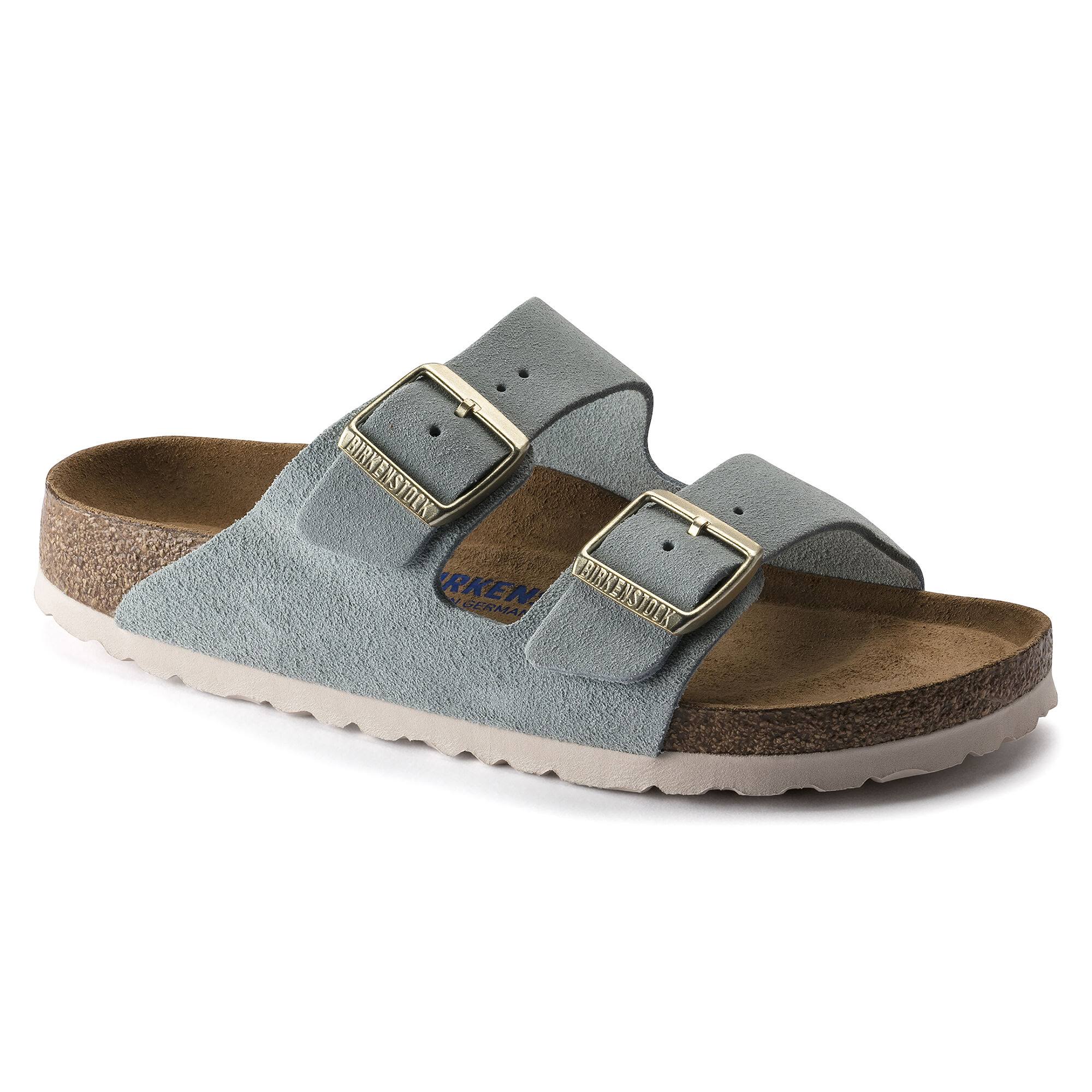 Birkenstock Arizona SFB Suede Double Strap Sandals - Blue