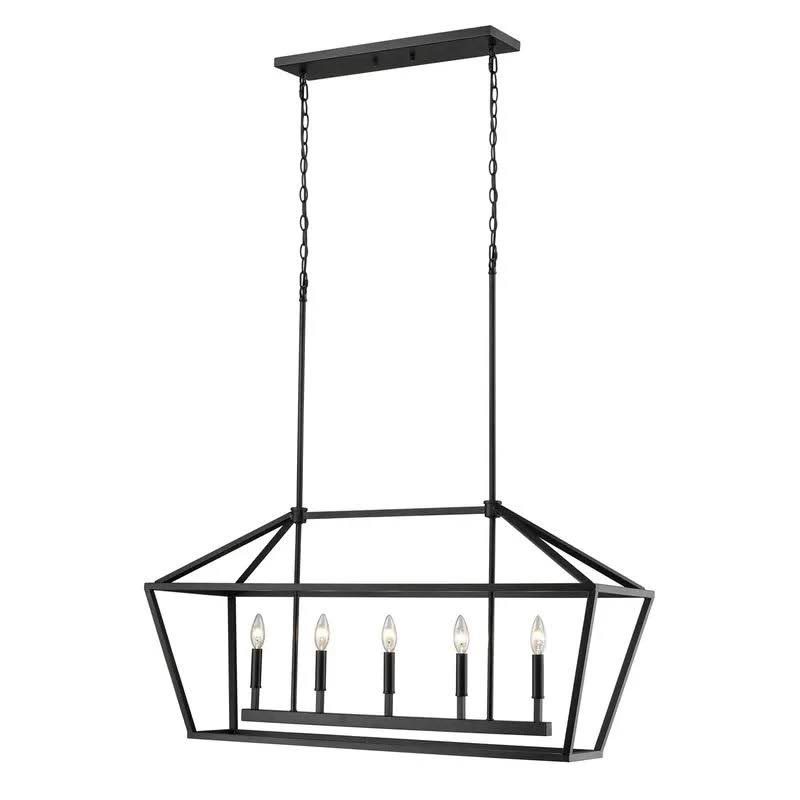 Finch 5 - Light Kitchen Island Linear Pendant Finish: Matte Black