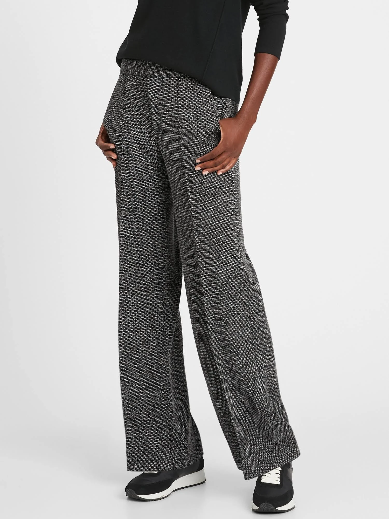 Banana Republic Women's Slim Wide-Leg 24-Hour Ponte Pant Heather Gray Size 0 Regular