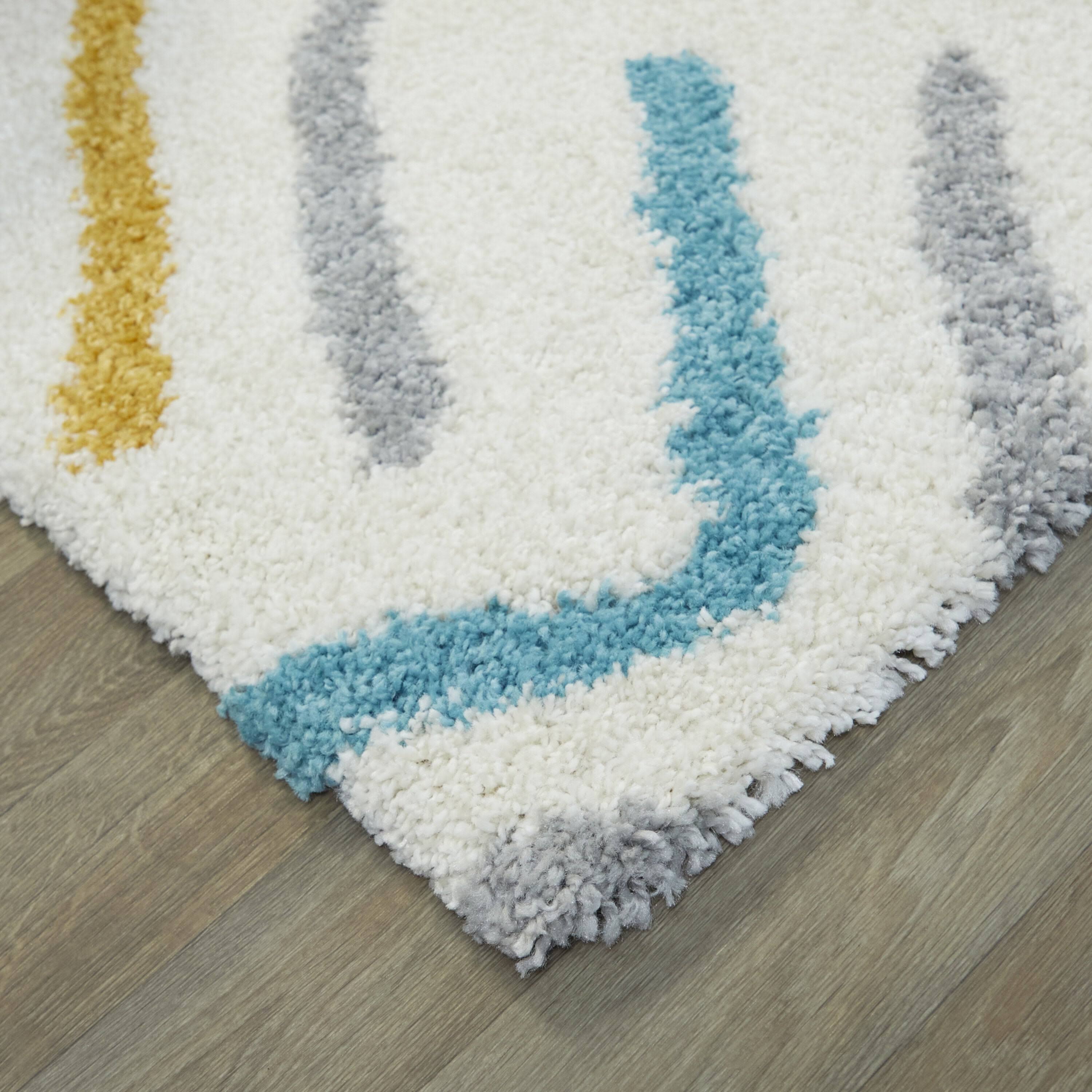 Seymour Modern Shag Area Rug - 5&3x22 x 7& - Multicolor