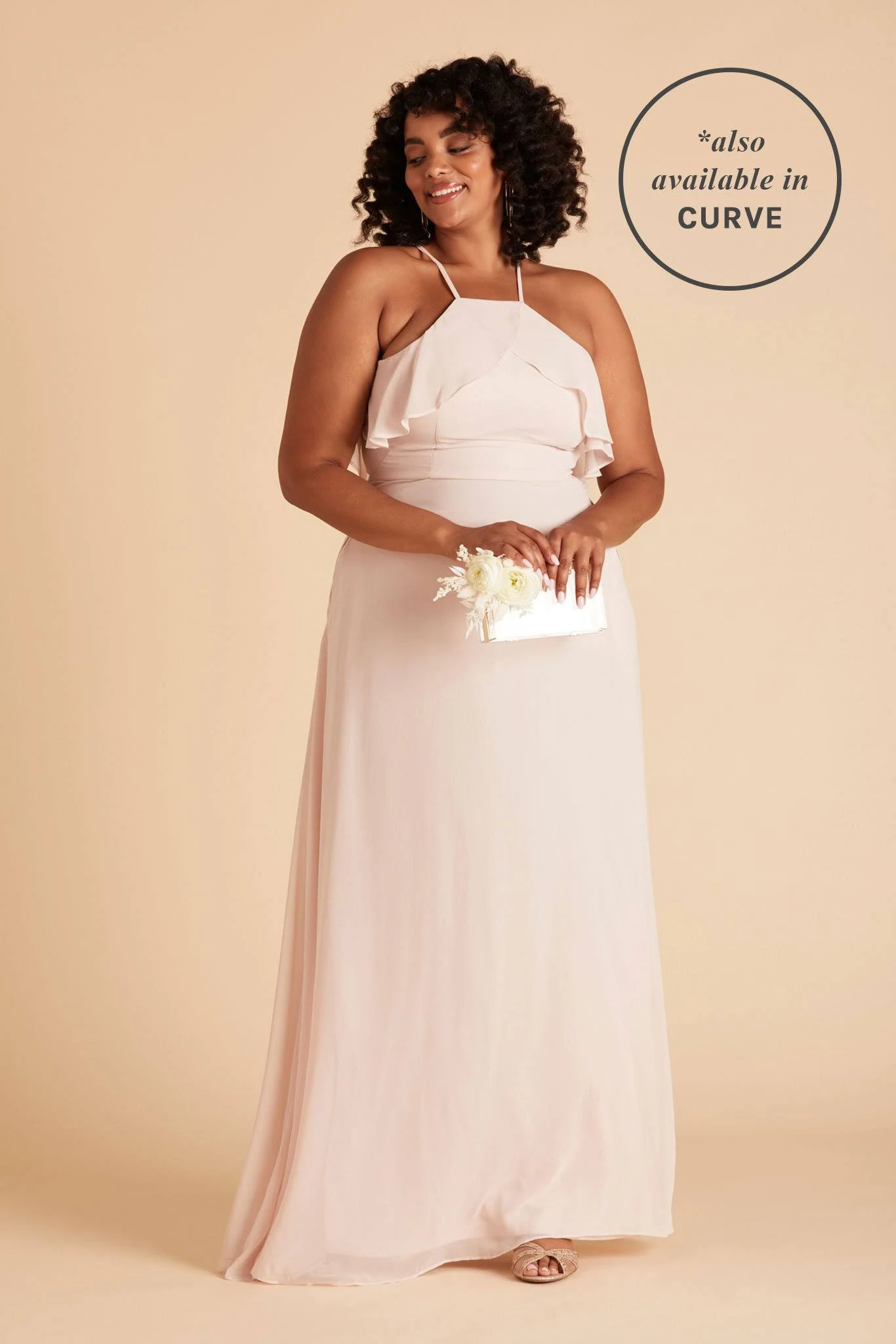 Jules Chiffon Bridesmaid Dress in Pale Blush Xs / Pale Blush