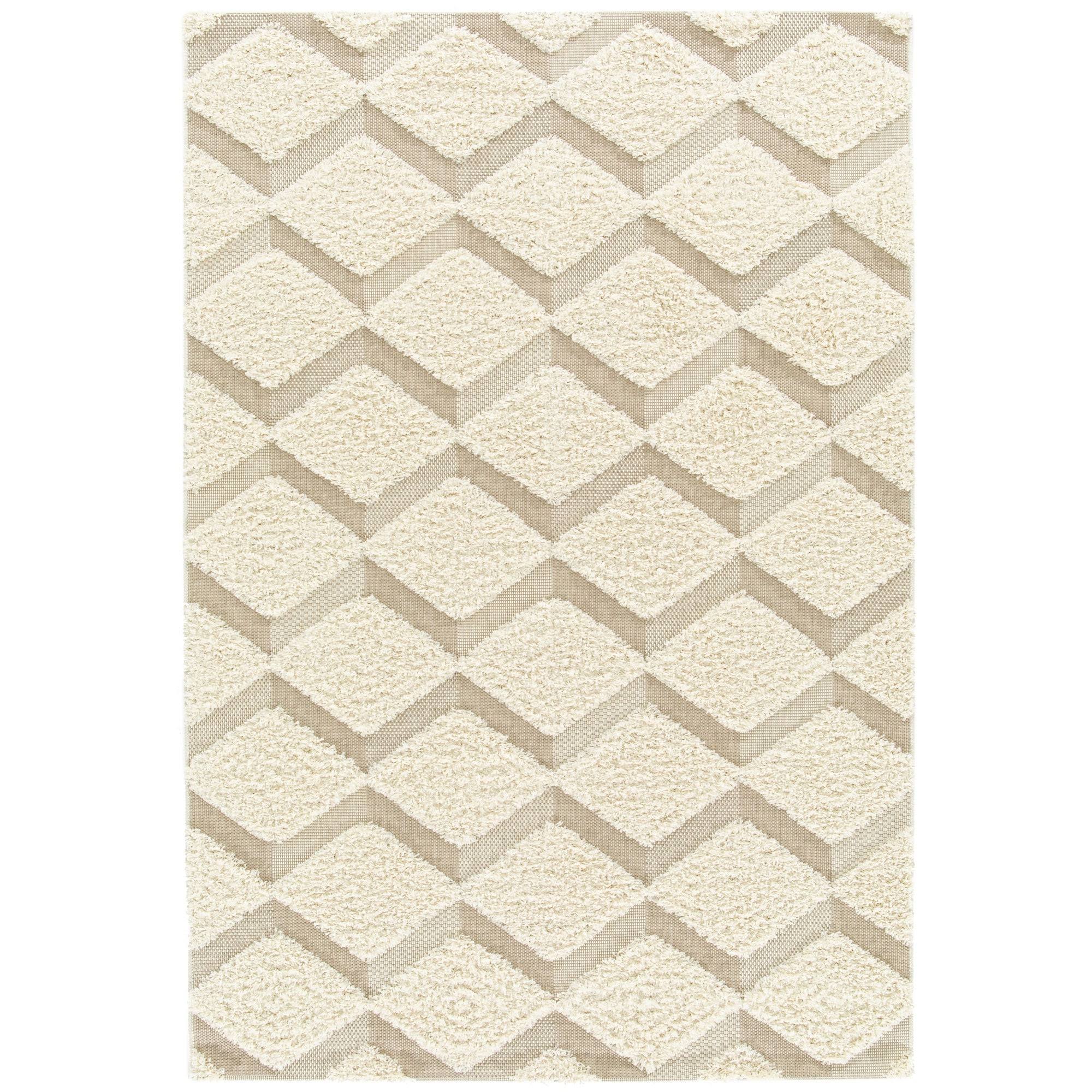 BALTA Soller White 8 ft. x 10 ft. Geometric Shag Area Rug