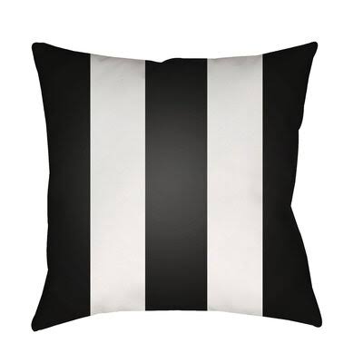 Athena Vertical Stripe Indoor/Outdoor Throw Pillow Birch Lane Color: Black, Size: 18x22 H x 18x22 W x 4x22 D
