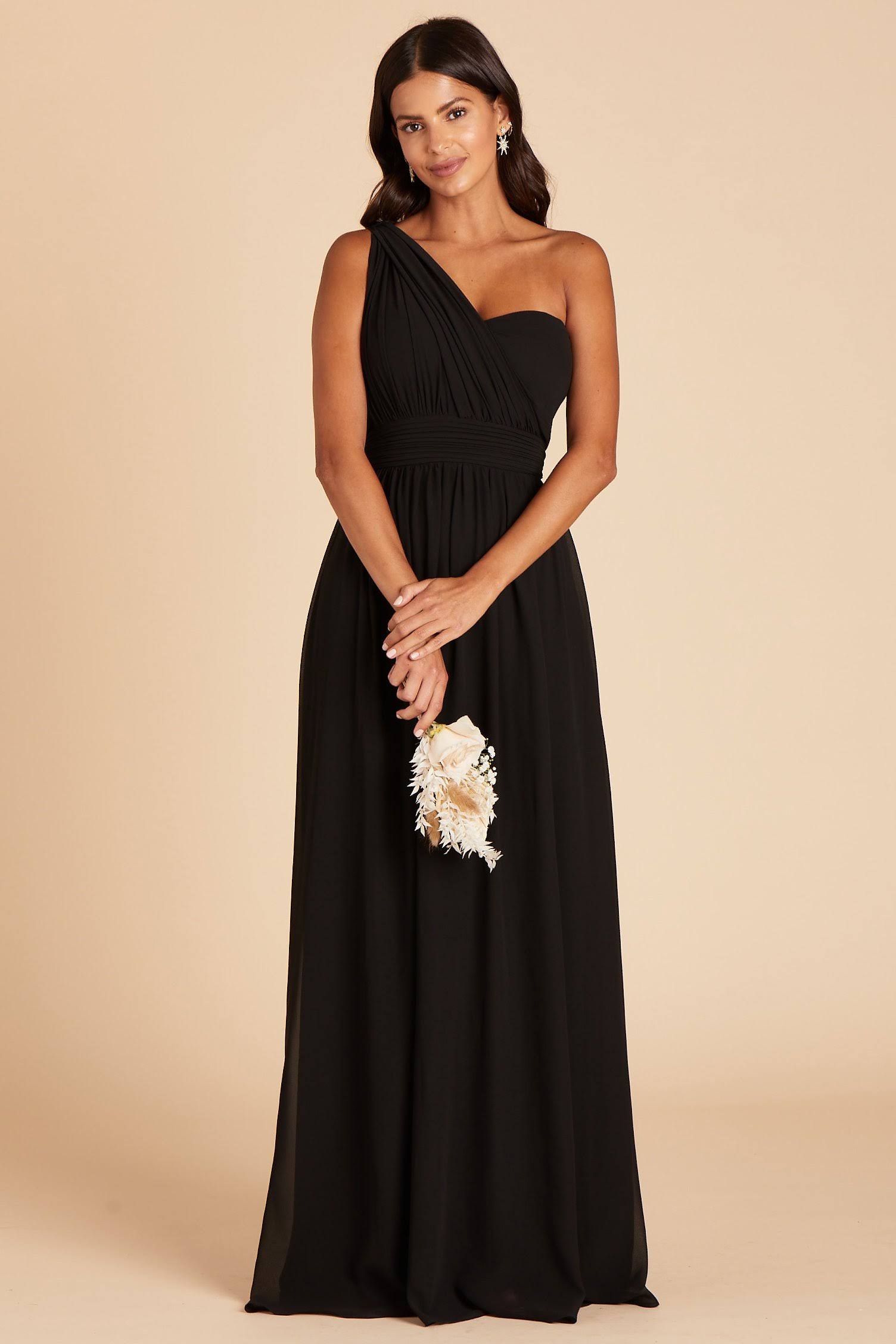 Birdy Grey Grace Convertible Chiffon Bridesmaid Dress in Black L / Black