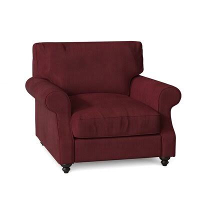 Huxley 39x22 Wide Down Cushion Armchair Birch Lane Body Fabric: Tina Scarlet, Leg Color: Black Walnut