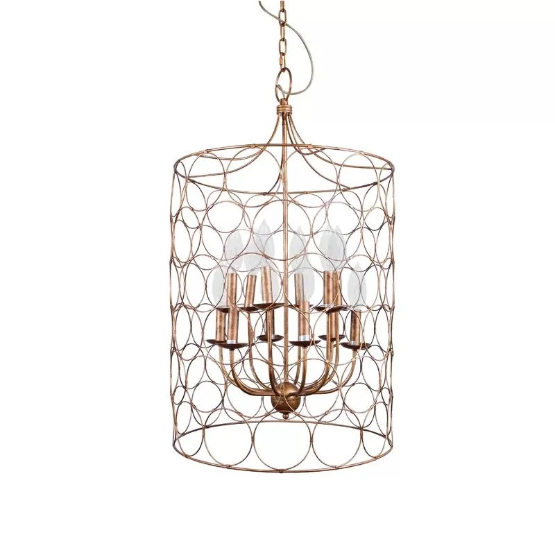 Flores 12 - Light Candle Style Drum Chandelier - Gold
