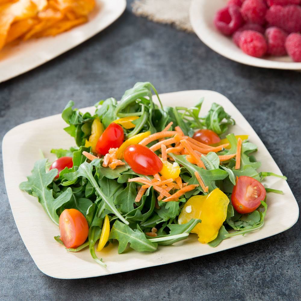 Bambu Veneerware Disposable Bamboo Square Plates (Case of 100)