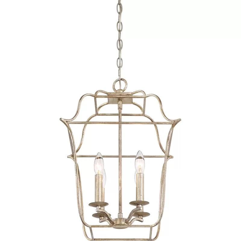 Chloe 4-Light Foyer Pendant Laurel Foundry Modern Farmhouse, Century Silver Leaf