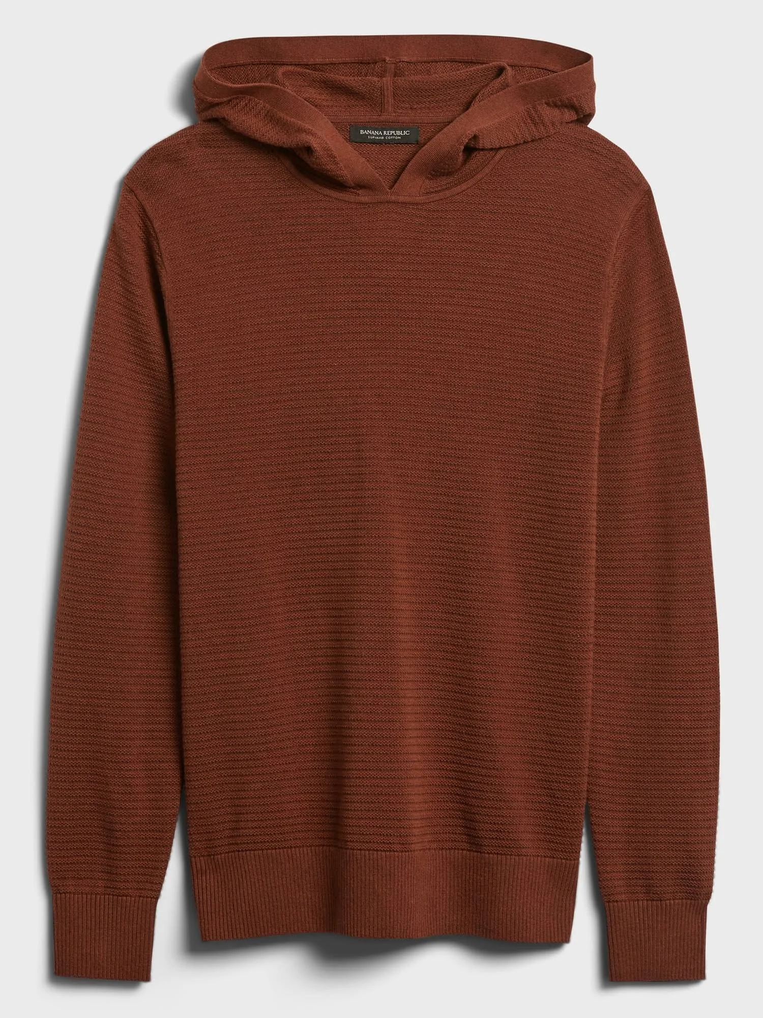 Banana Republic Men's Supima Sweater Hoodie Burnt Caramel Brown Size L