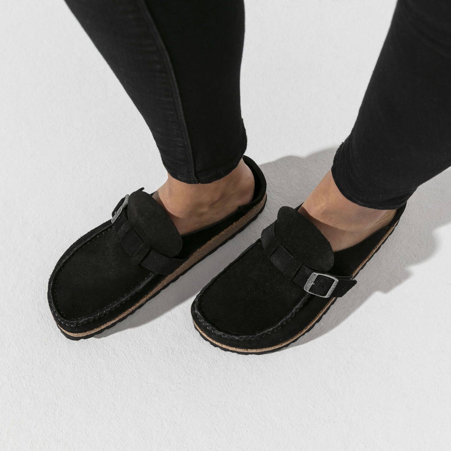Women's Birkenstock Buckley Narrow Shoes - Black Suede / 36