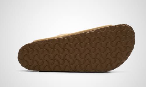 Birkenstock Arizona Suede Leather Latte Cream Two-Strap Sandals