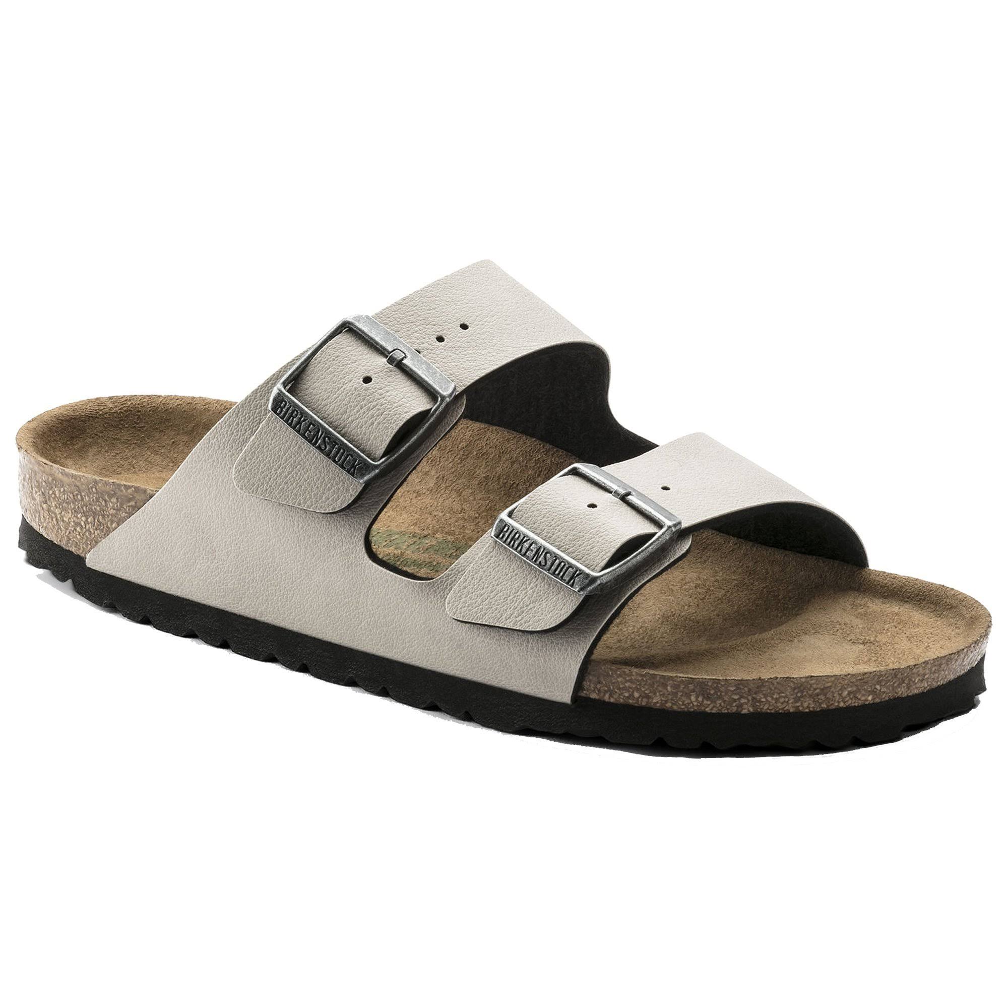 Birkenstock Women's Arizona Birko-Flor Pull Up Sandals, Stone, 10-10.5