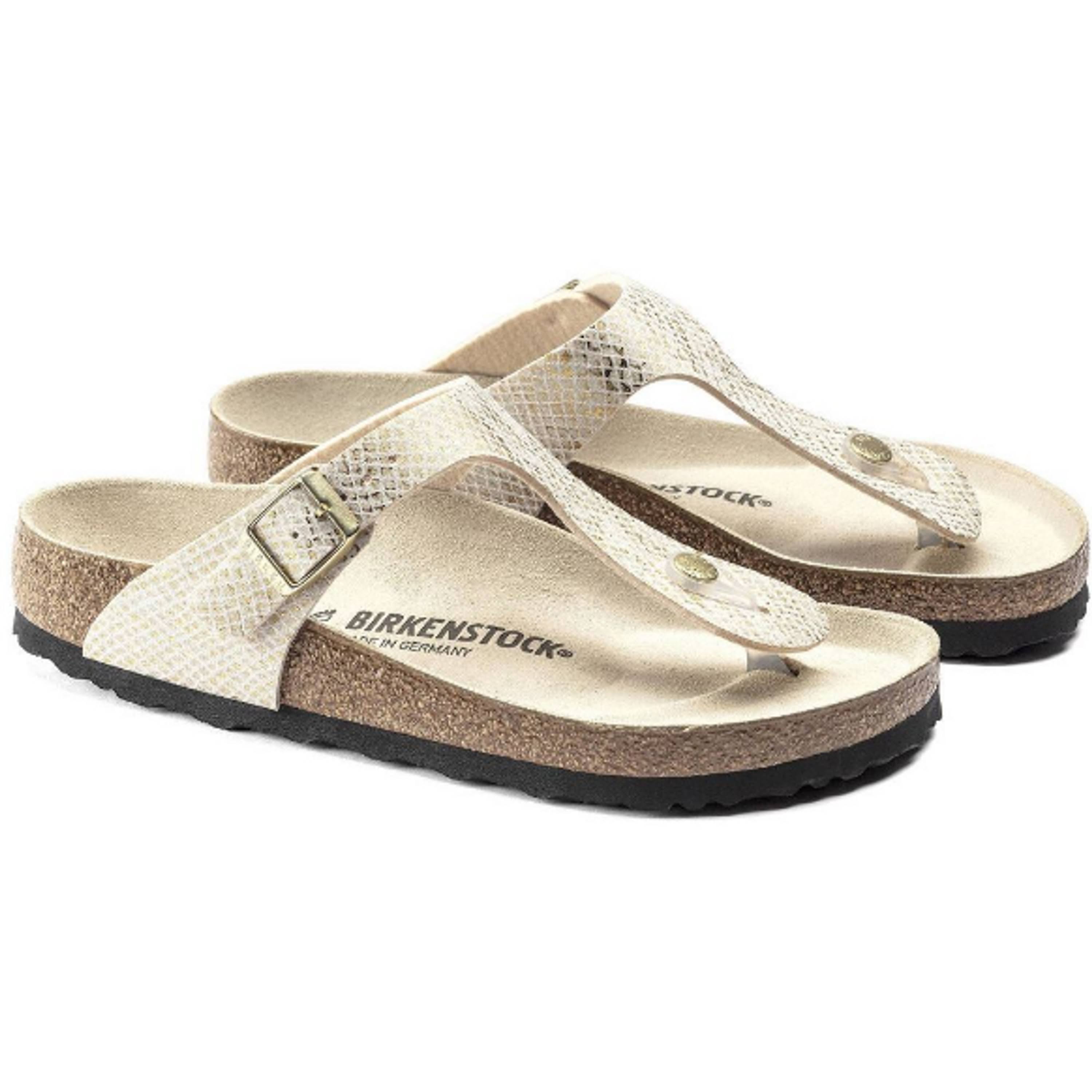 Birkenstock Gizeh Micro Fibre Women's Sandals - Shiny Python Eggshell