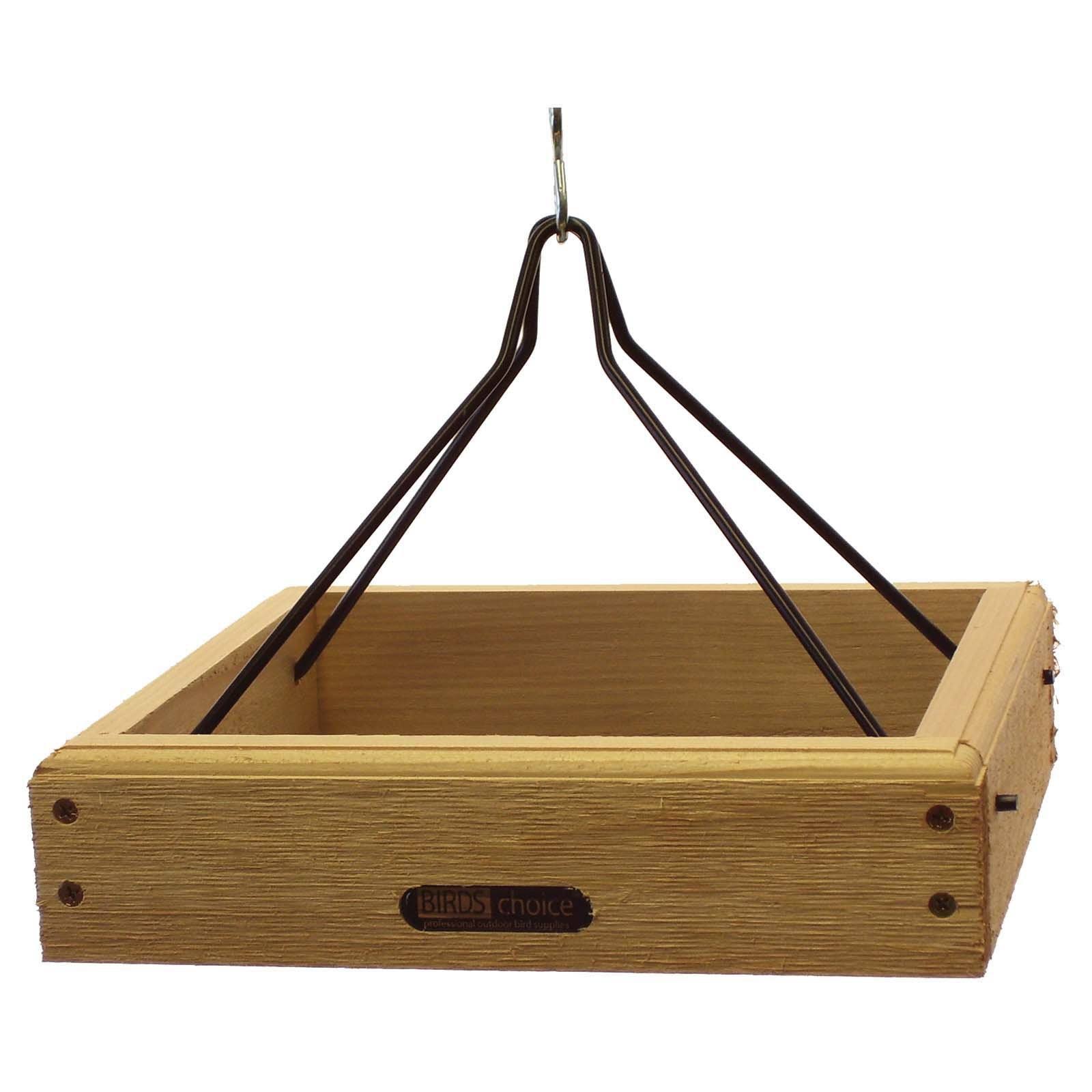 Birds Choice Natural Cedar Hanging Tray Bird Feeder